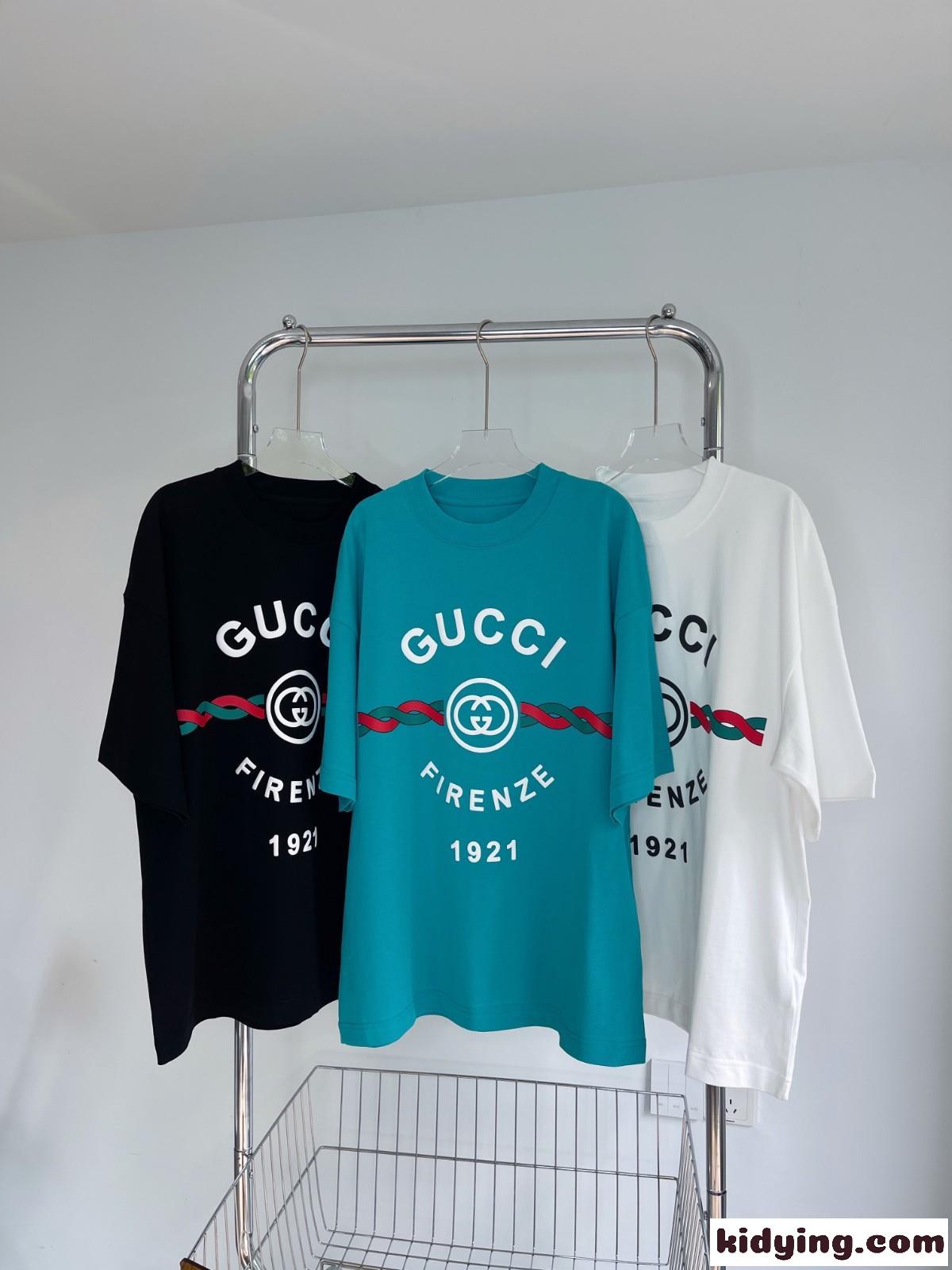 3色あり 体型カバー 着痩せ 人気 クルーネック ロゴ プリント グッチ 半袖Tシャツ コピー 着心地いい カジュアル-1