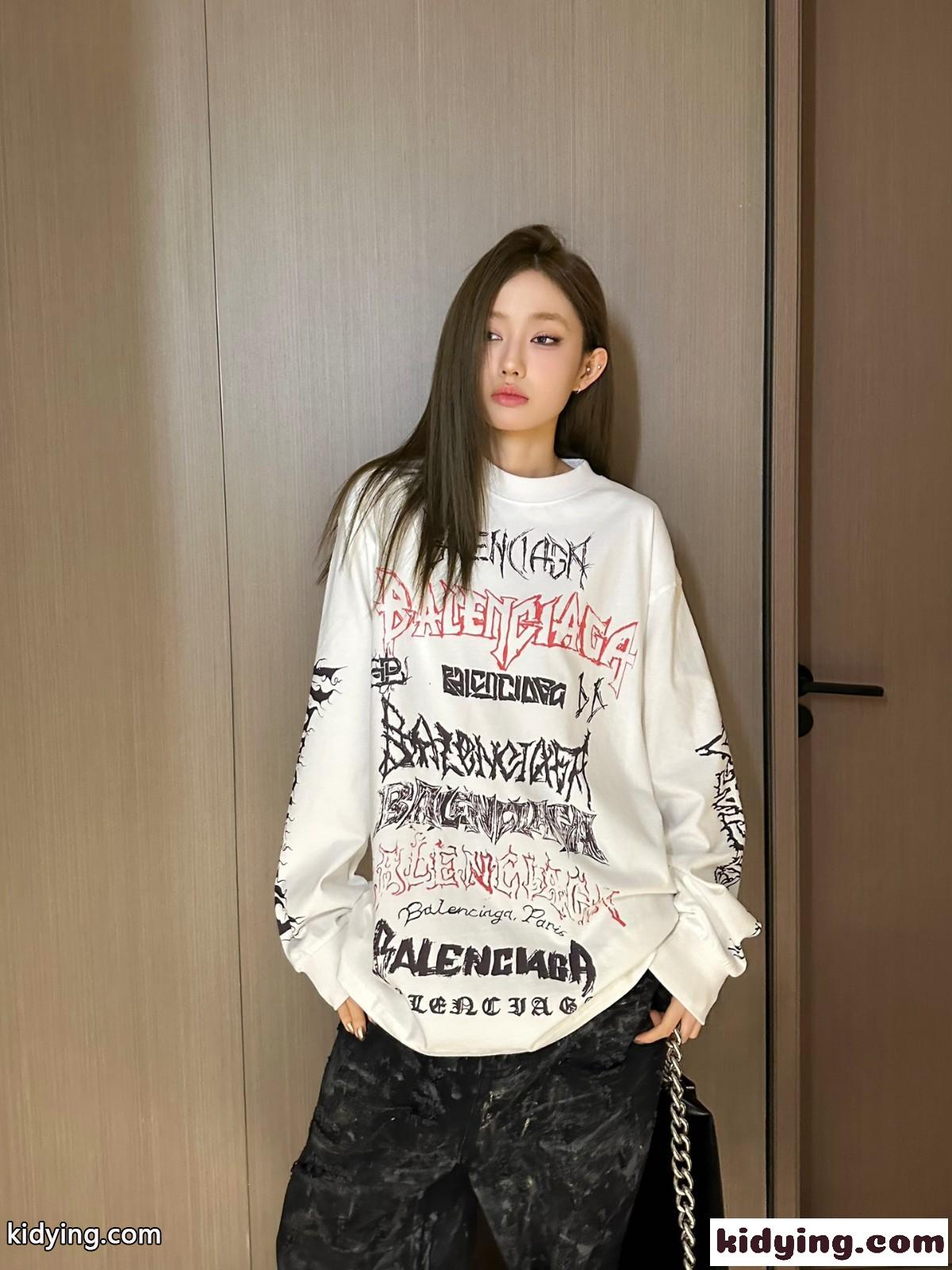 カジュアル ロングスリーブ Tシャツ バレンシアガ Tシャツ 偽物 ユニセックス ホワイト-4
