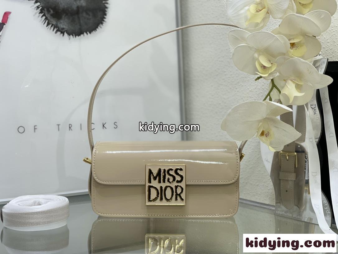 パテントレザー Miss Dior フラップバッグ クリスチャン・ディオール バッグ コピー ベージュ-1