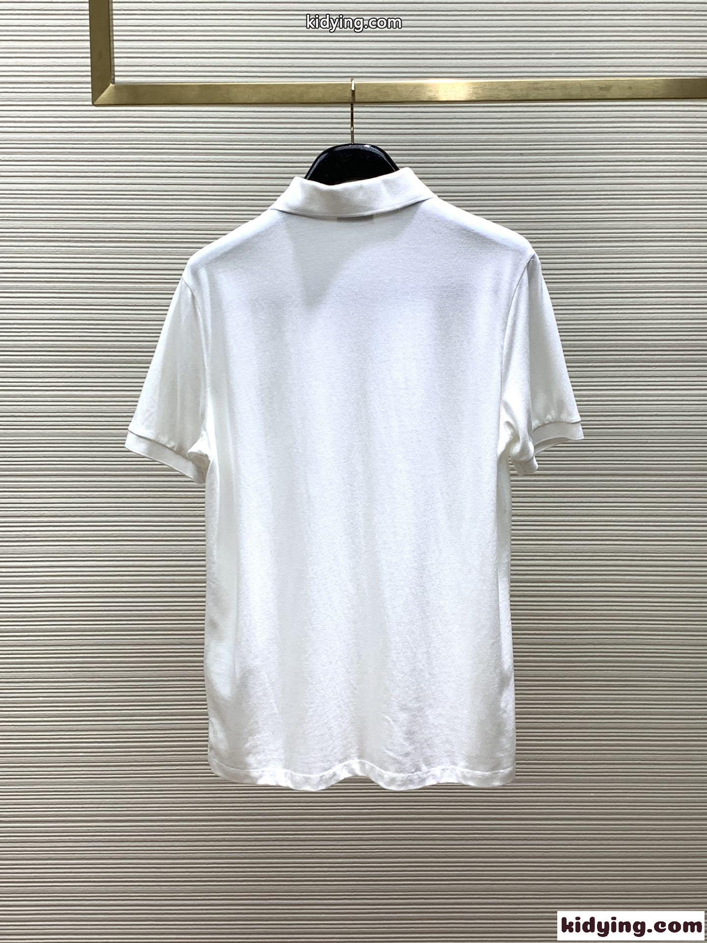 カジュアル 快適 コットンピケ 半袖 ポロシャツ モンクレール Tシャツ コピー ホワイト-3