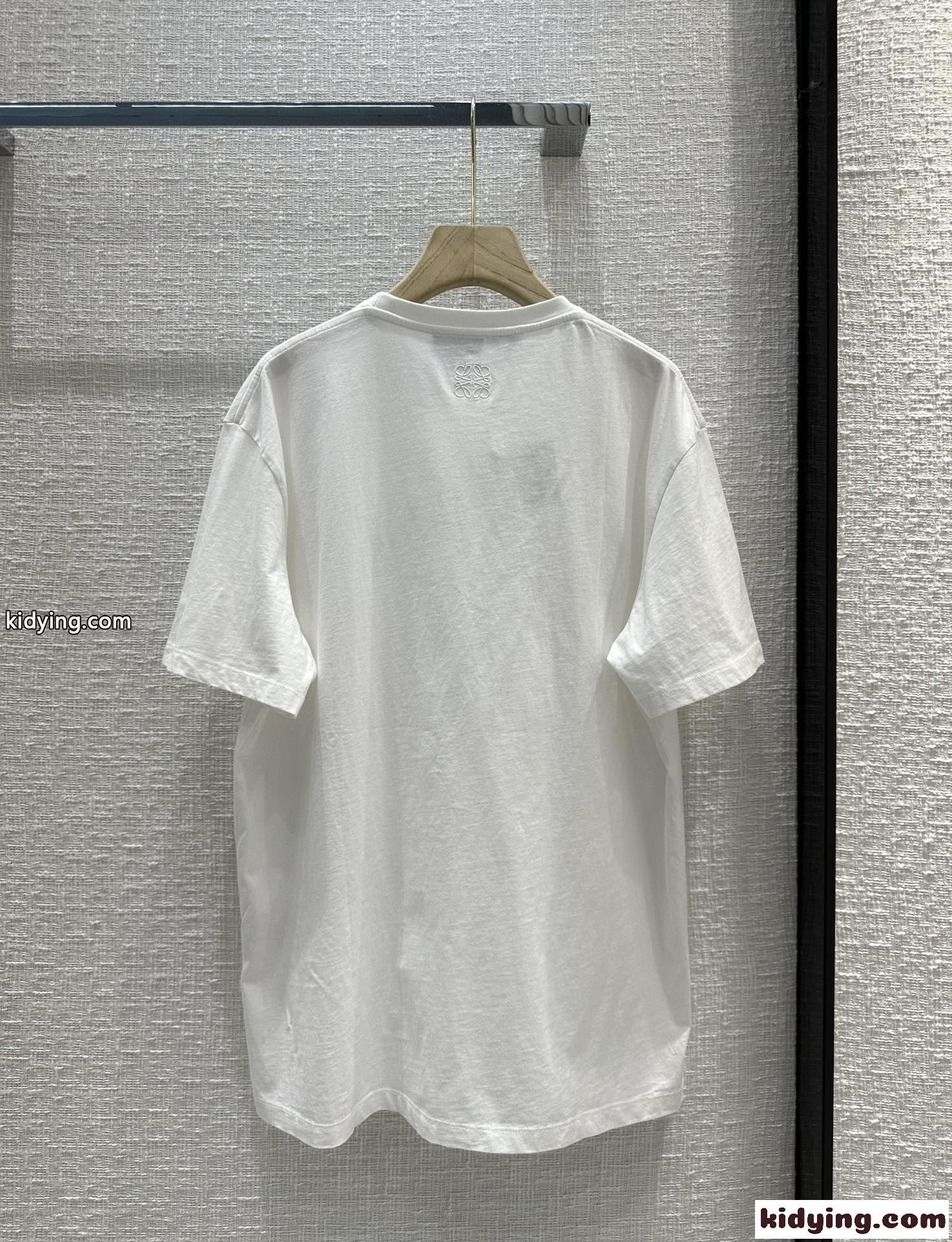 ユニセックス シンプル バブル Tシャツ ロエベ Tシャツ コピー コットン-4