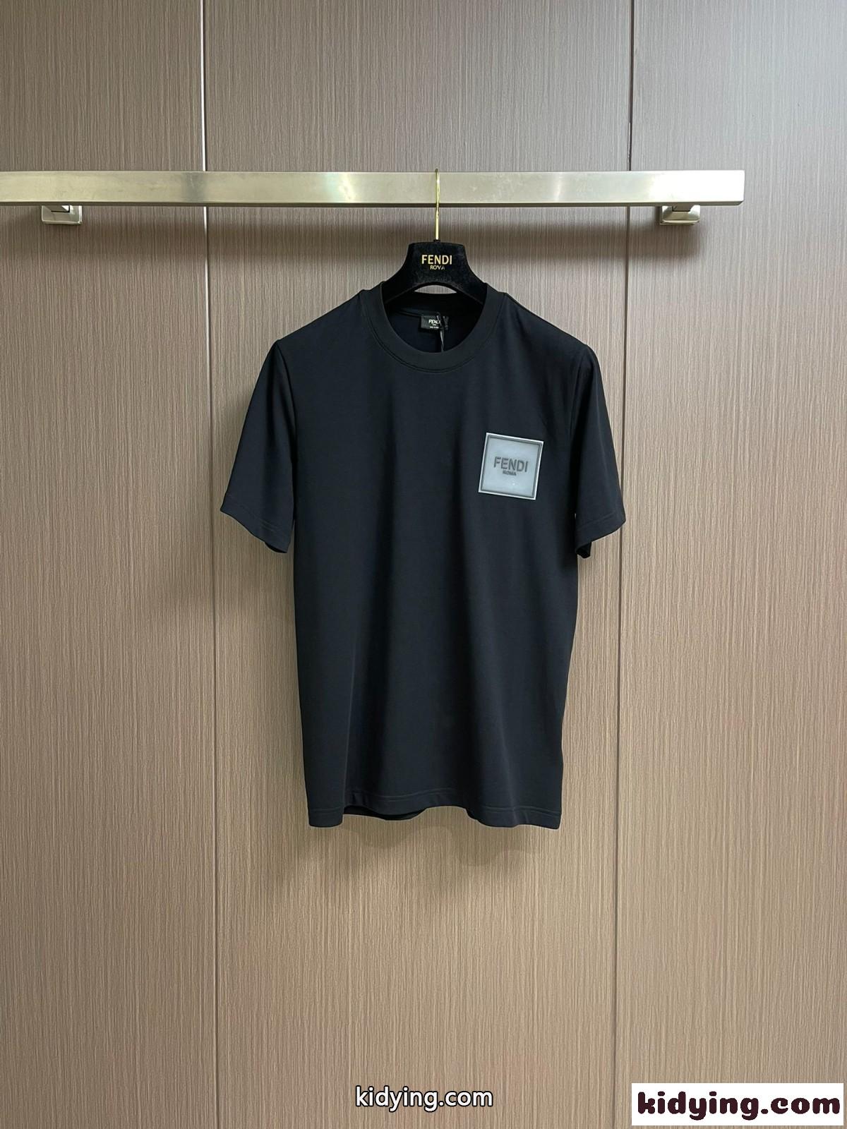 フェンディ Tシャツ コピー クルーネック シンプル コットン 半袖Tシャツ-1