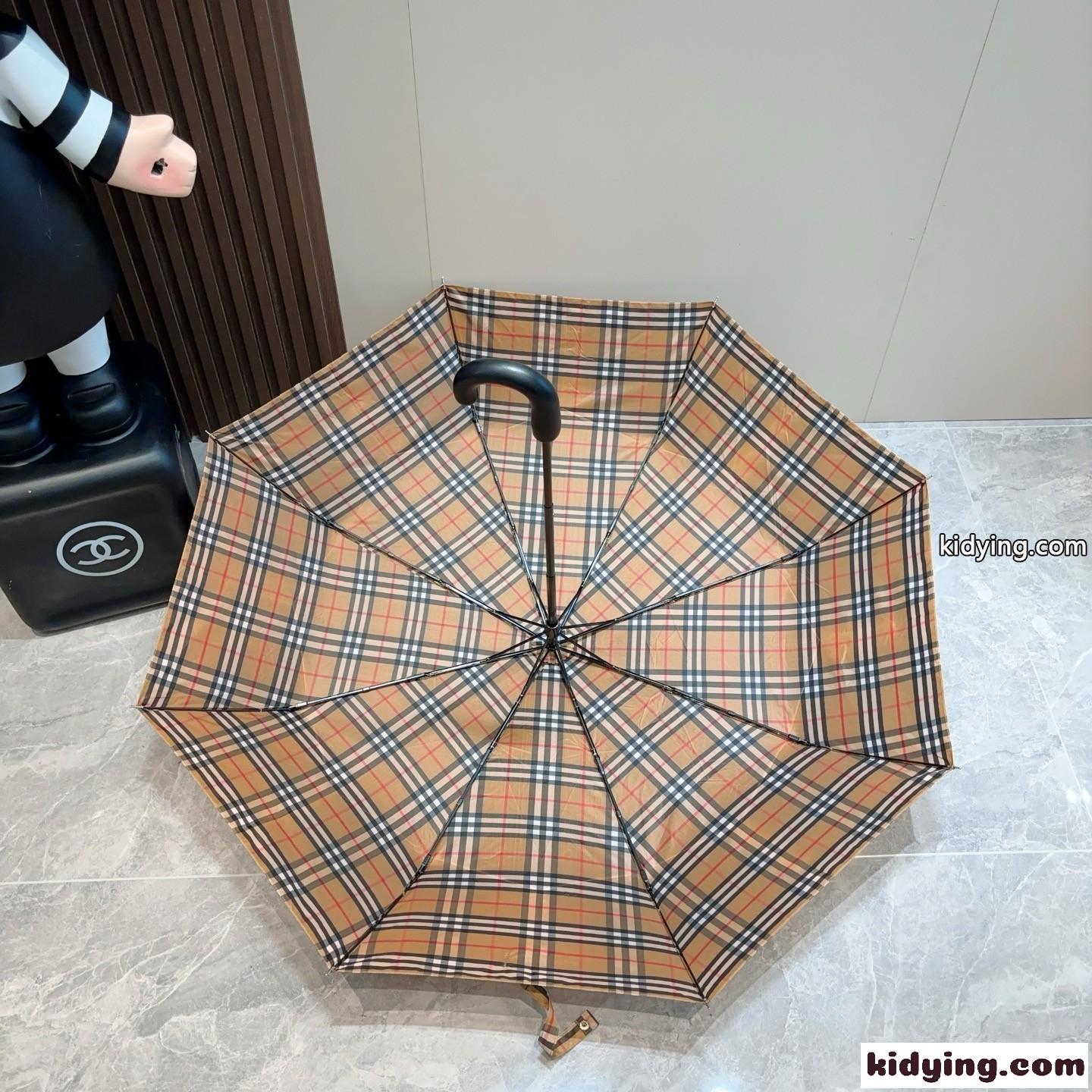 バーバリー 傘 偽物 お洒落 合わせやすい チェック柄 晴雨兼用 日傘-5