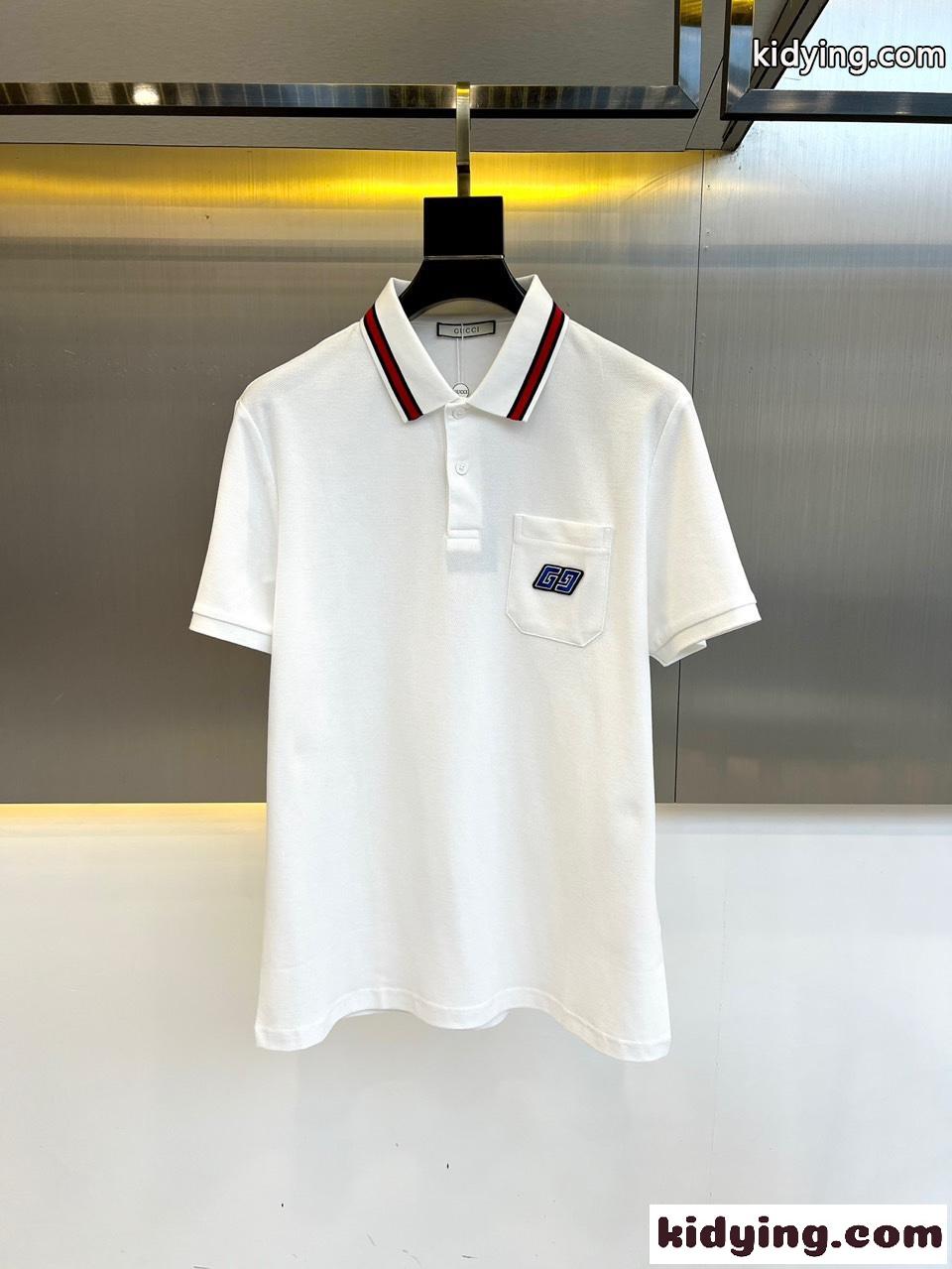 カジュアル ロゴ 半袖 ポロシャツ グッチ 半袖Tシャツ コピー ホワイト-0