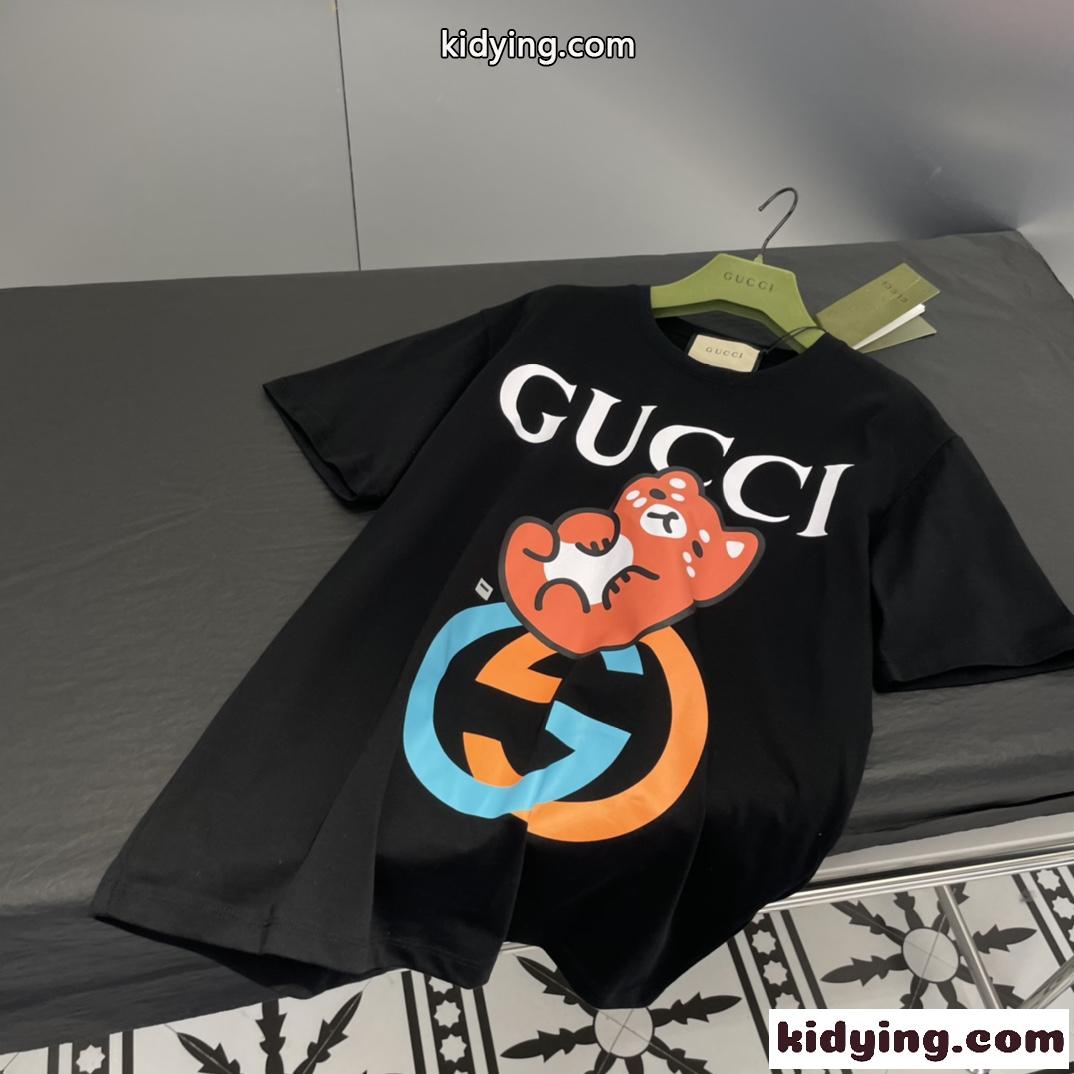 GUCCI アニマル プリント コットン Tシャツ グッチ Tシャツ コピー ユニセックス-2