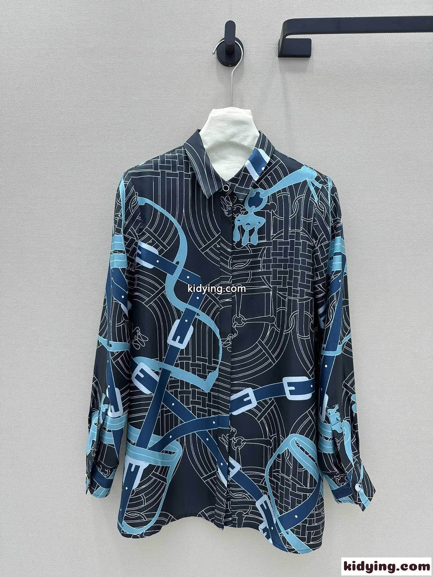 上品 プリント レディース エルメス シャツ コピー シルクツイルシャツ ブラウス-1