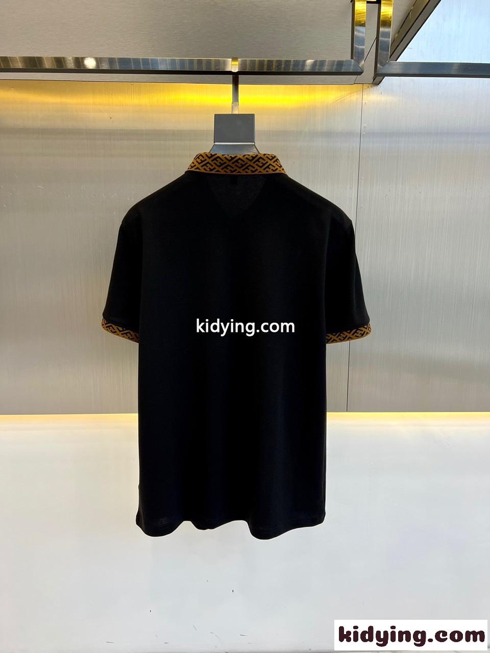 定番 カジュアル フェンディ Tシャツ コピー 半袖 ポロシャツ ブラック-4