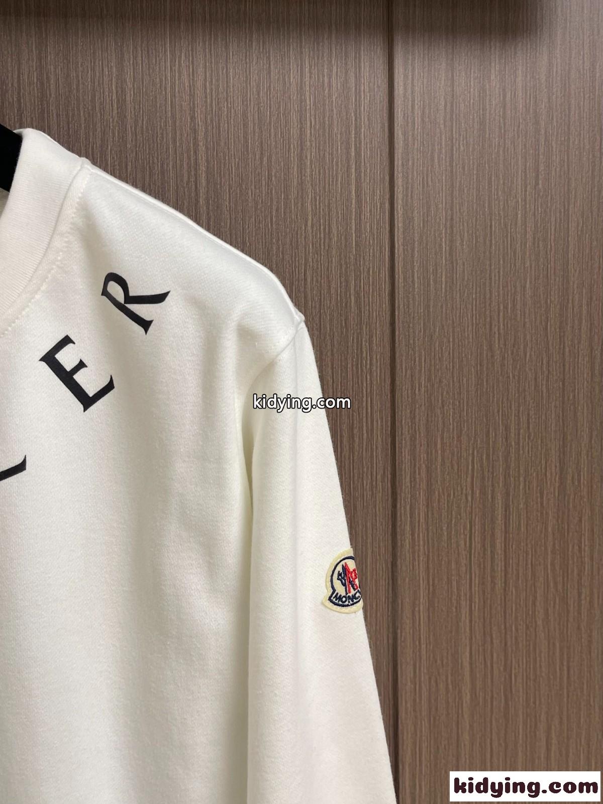 お洒落 ロゴプリント クルーネック スウェットシャツ モンクレール Tシャツ コピー ホワイト-2