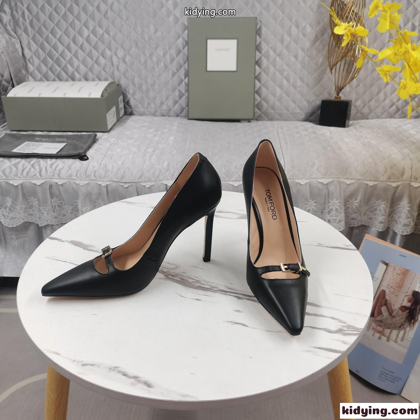 洗練された Angelina レザーパンプス トムフォード パンプス コピー ブラック-1