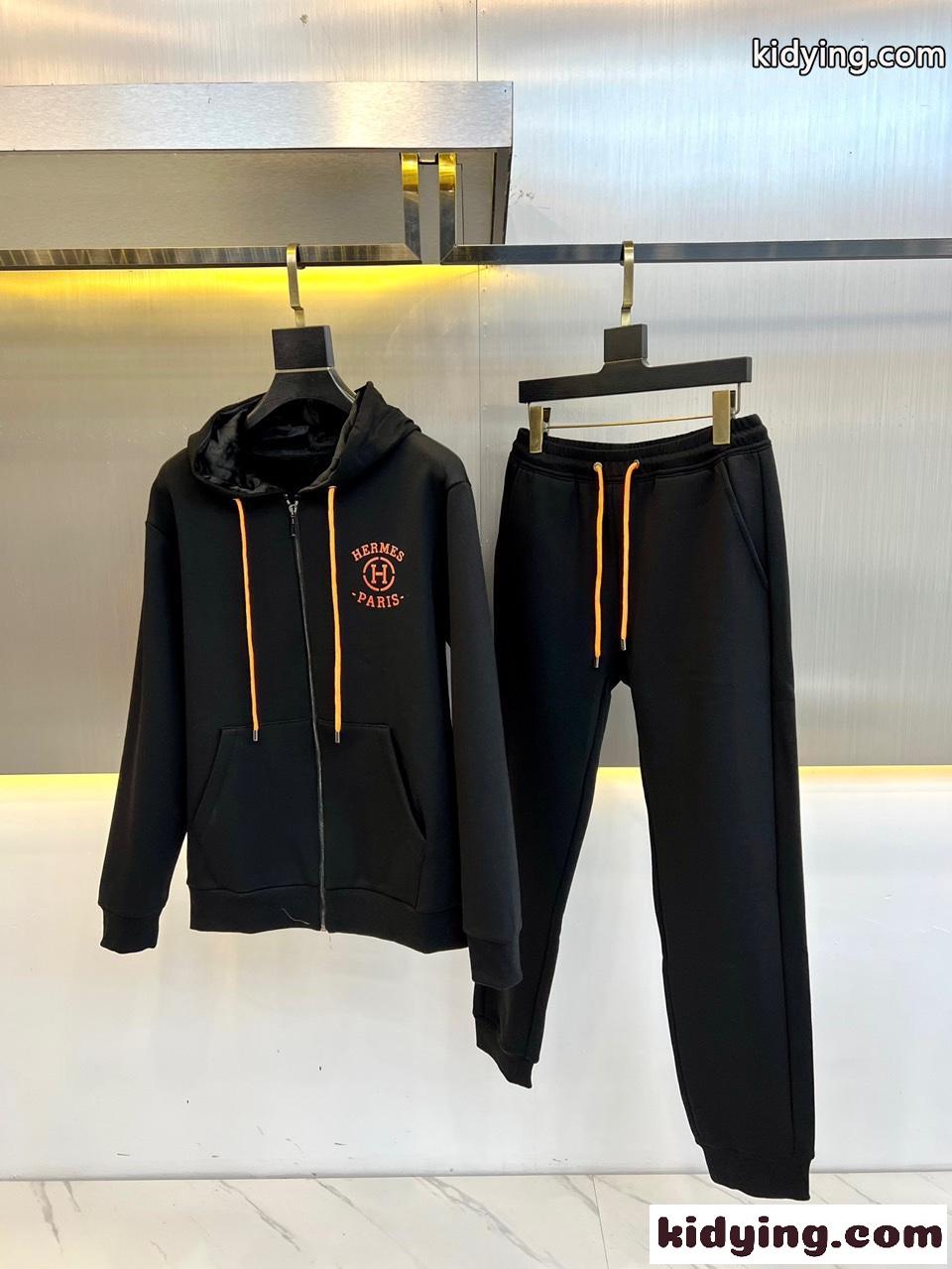 エルメス セットアップ 偽物 ジップパーカー×スウェットパンツ 上下セット-1