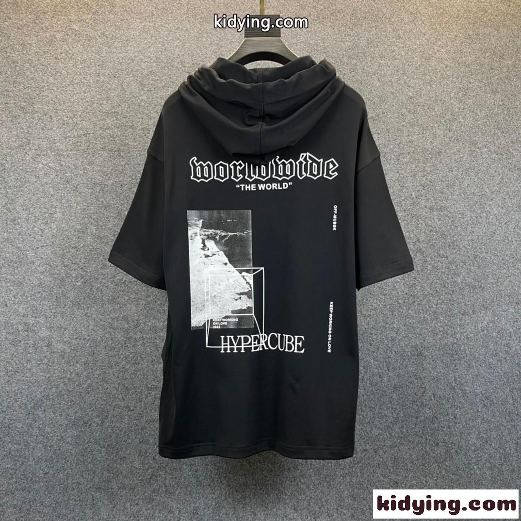 ゆったり ストリート カジュアル フード付き おしゃれ オフホワイト tシャツ コピー メンズ かっこいい おしゃれ-4