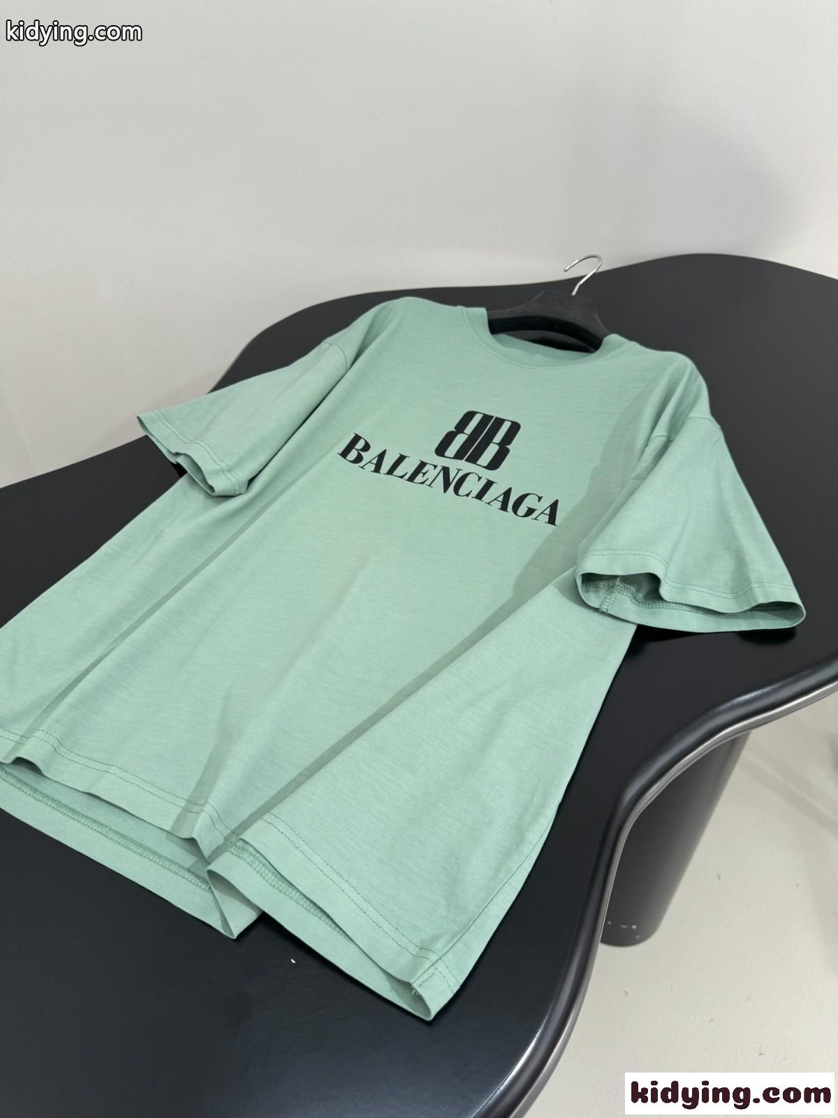 ユニセックス オーバーサイズ 半袖Tシャツ バレンシアガ Tシャツ コピー グリーン-3