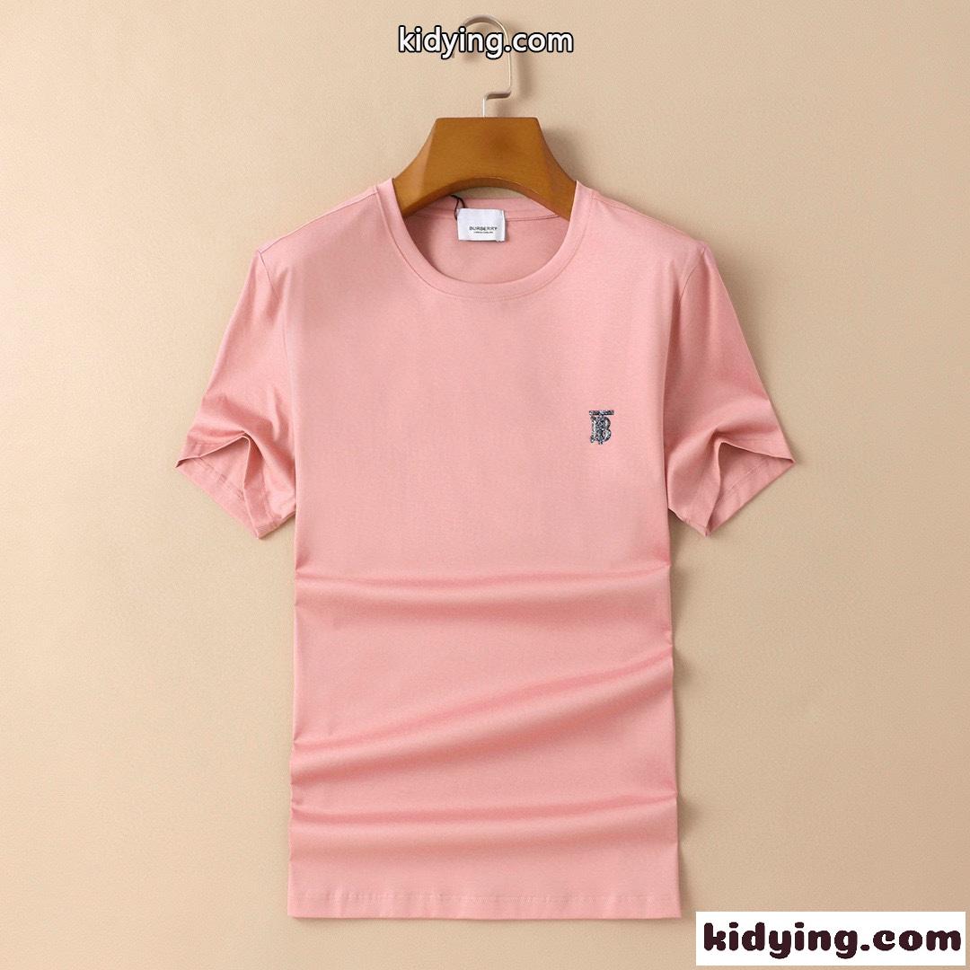大きいサイズ 選べる6色 春夏 新作 メンズ 柔らかい 快適 バーバリー 半袖Tシャツ コピー ロゴ トップス-0