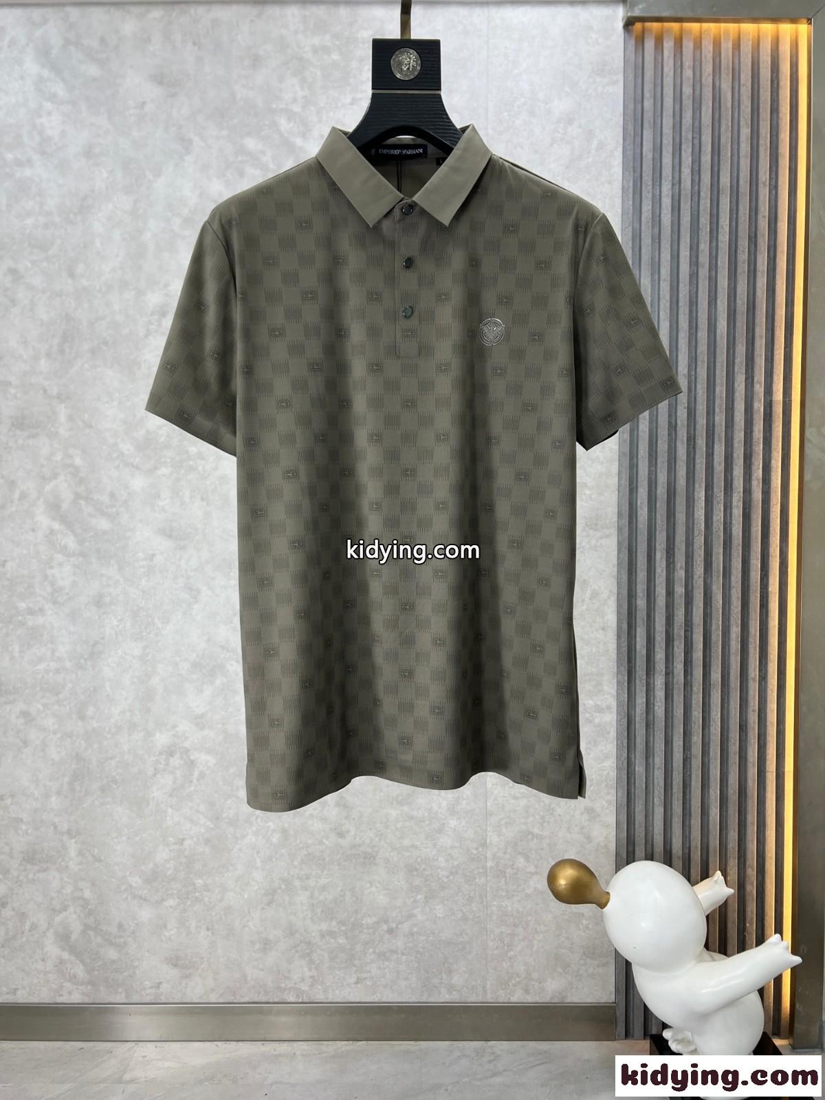 アルマーニ 半袖Tシャツ コピー 春夏 メンズ アイスシルク ポロシャツ-0
