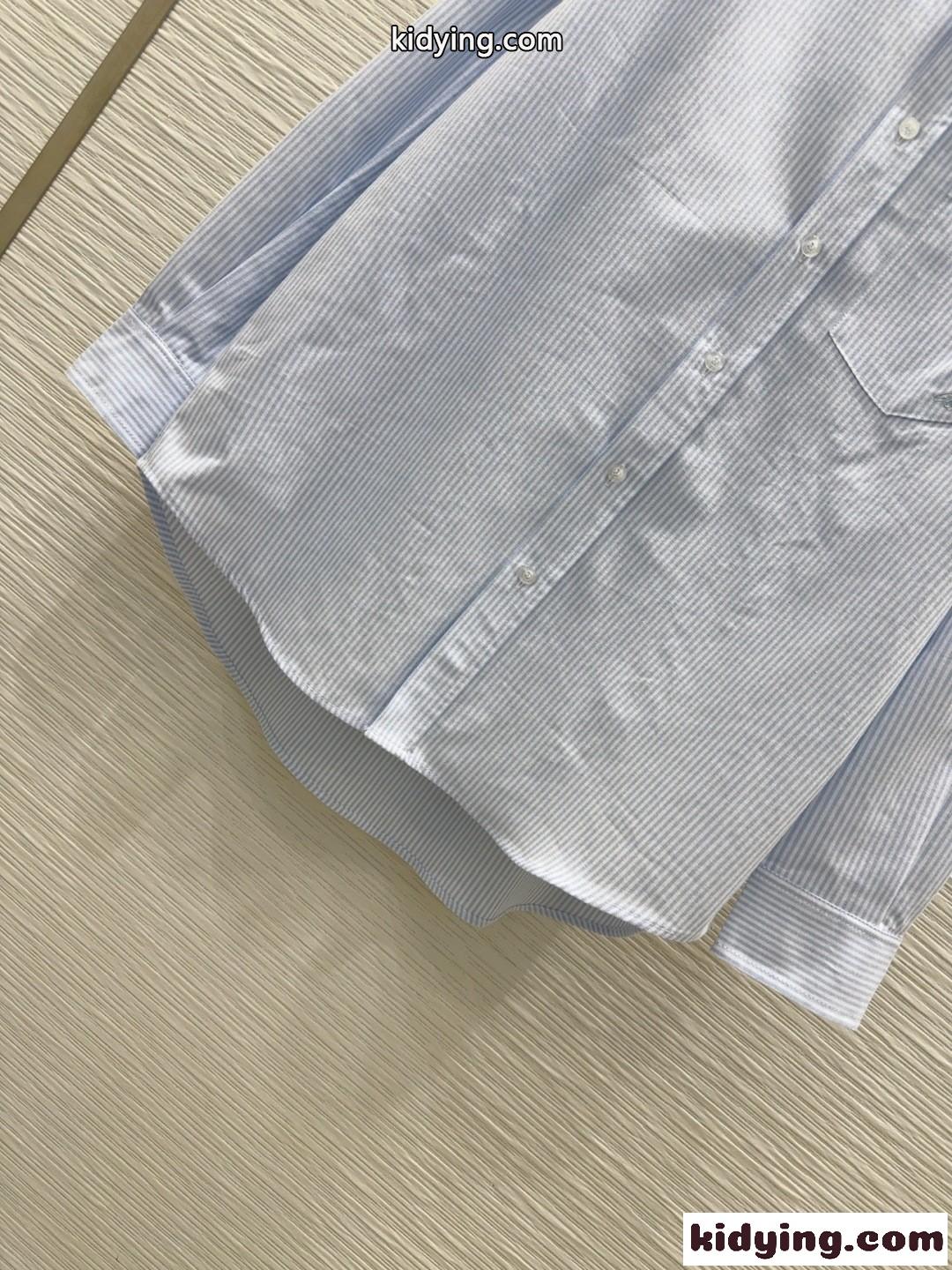 カジュアル ストライプ アレキサンダーワング シャツ コピー 長袖シャツ ブルー-1