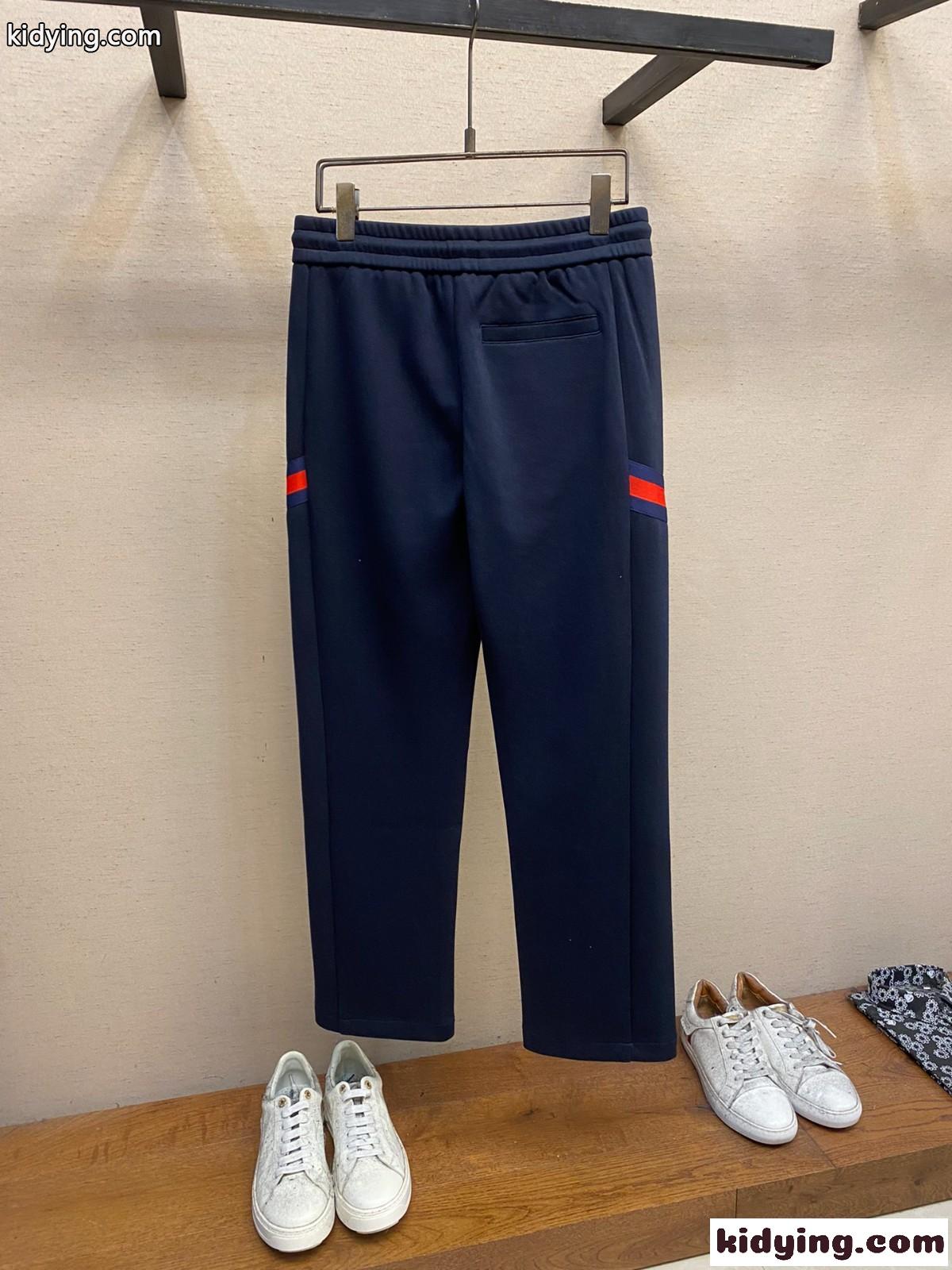 カジュアル お洒落 快適 ロングパンツ グッチ パンツ コピー ネイビー-2