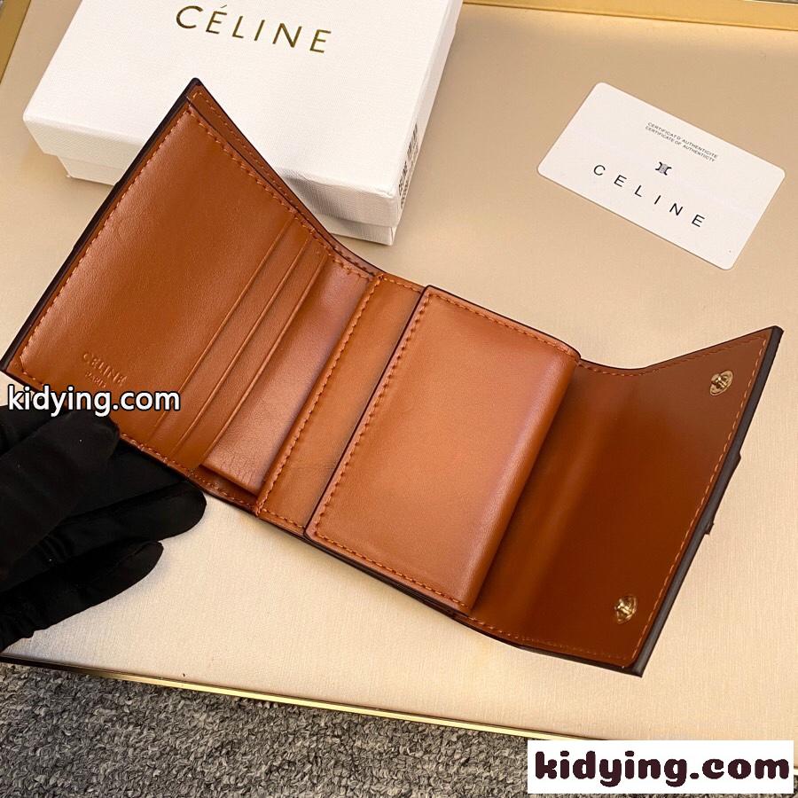 おしゃれ 上品 トリオンフキャンバス セリーヌ 財布 コピー コンパクト 三つ折り財布-4