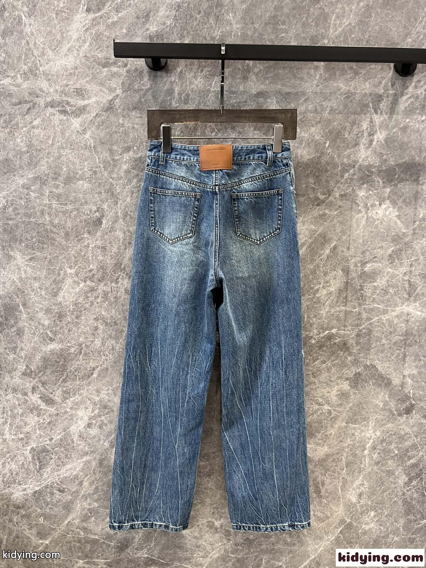 レーザーディストレストロゴ ジーンズ アレキサンダーワング パンツ コピー デニムパンツ-2