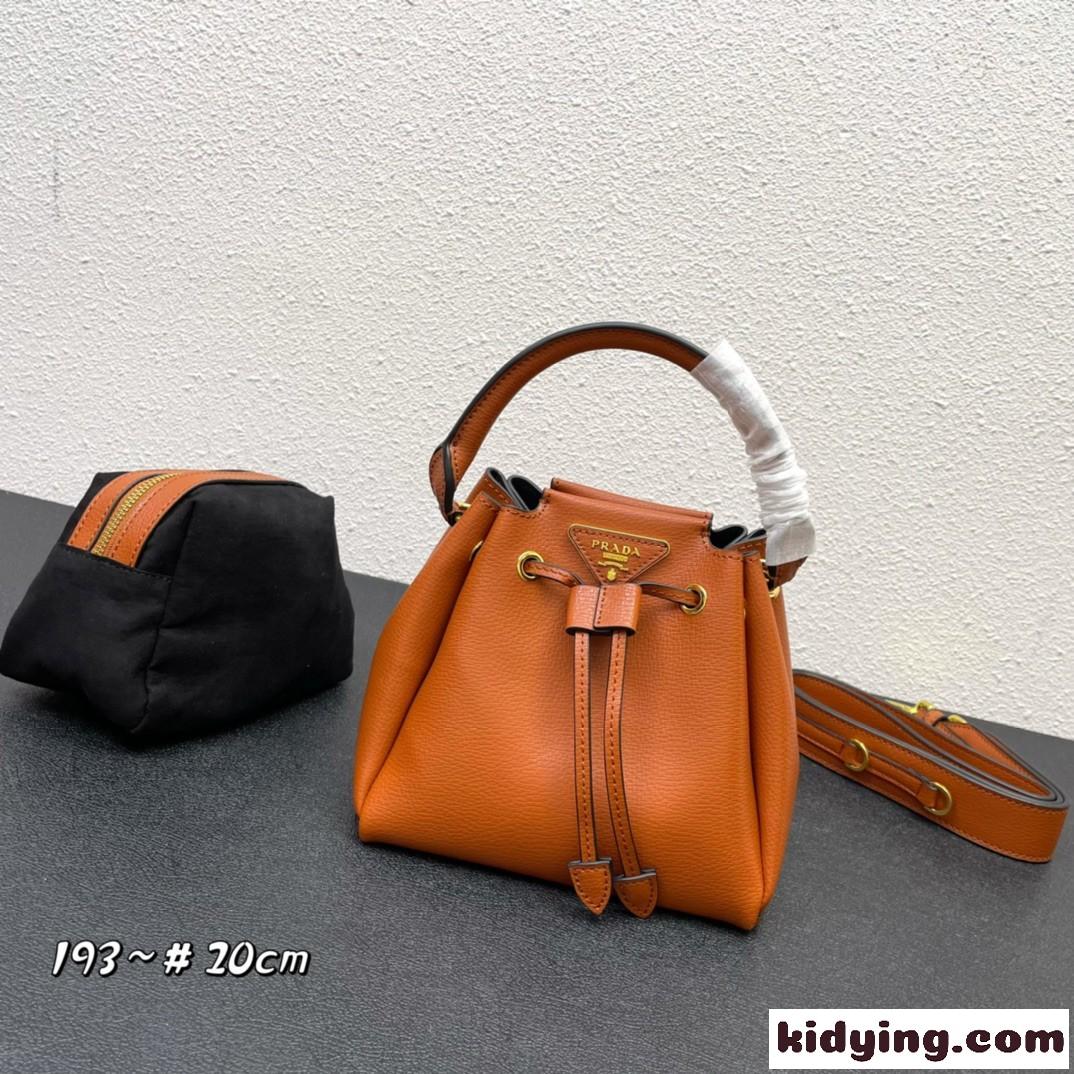 可愛い レディース ショルダーバッグ おしゃれ プラダ バッグ コピー レザー バケットバッグ-0