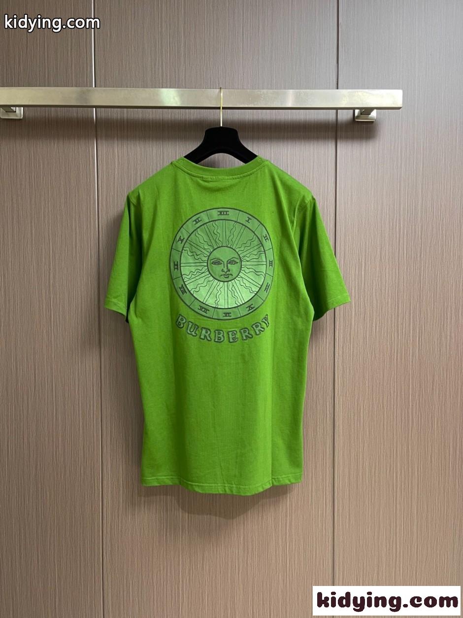 お洒落 カジュアル サン コットンTシャツ バーバリー Tシャツ 偽物 グリーン-0