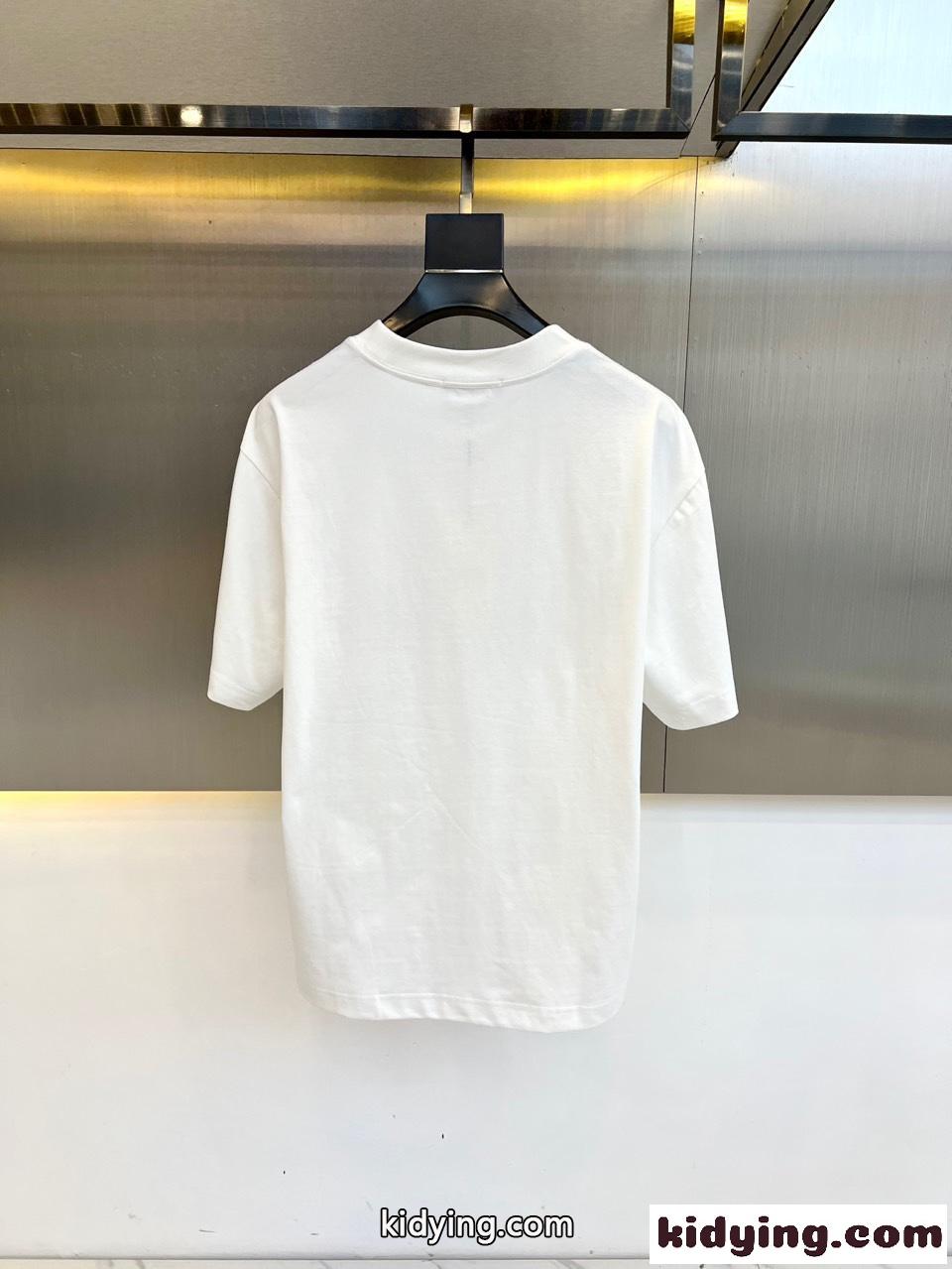 カジュアル プリント 半袖Tシャツ フェンディ Tシャツ 偽物 ホワイト-4