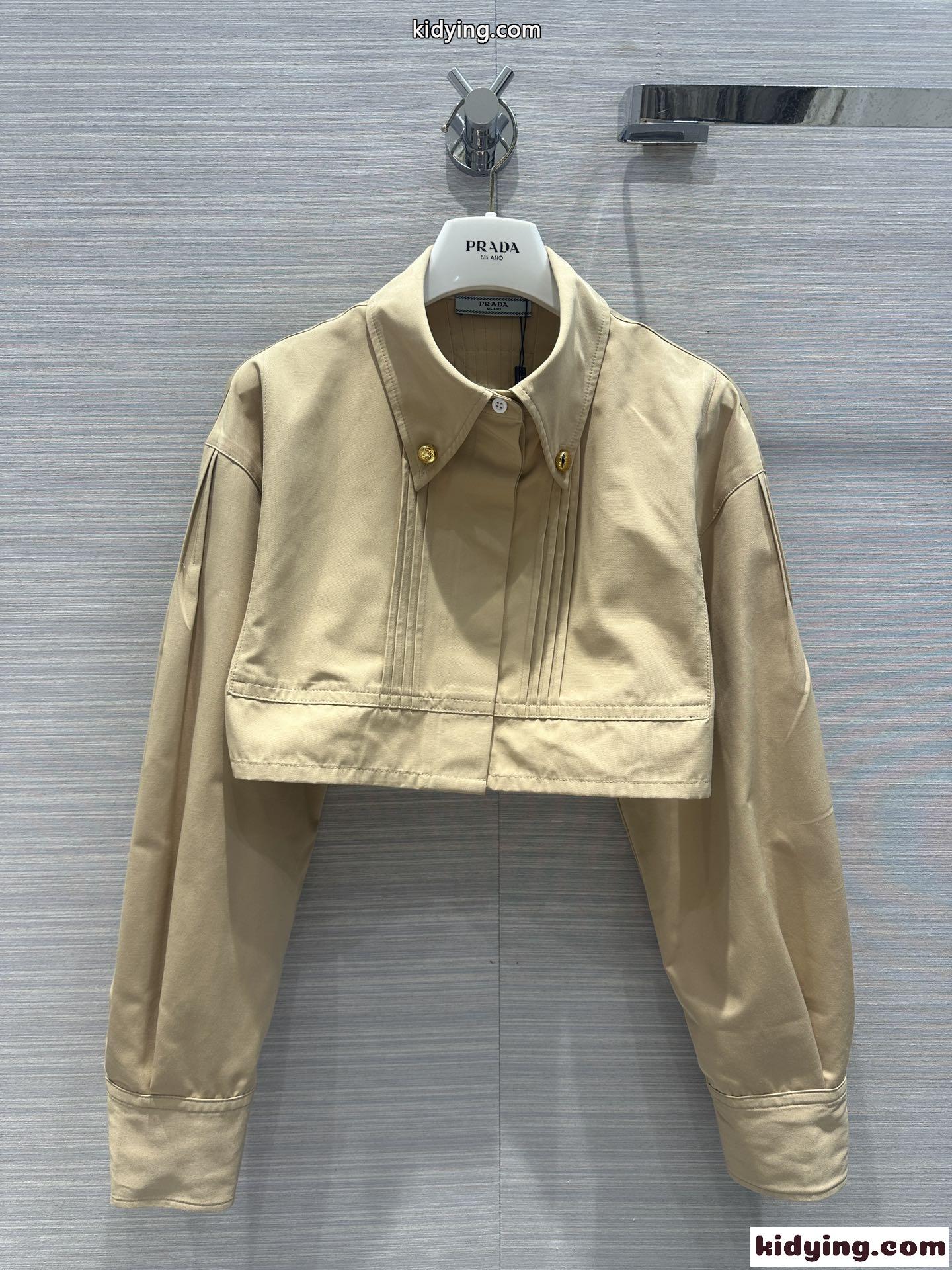 クロップド コットン ジャケット プラダ ジャケット コピー レディース-2
