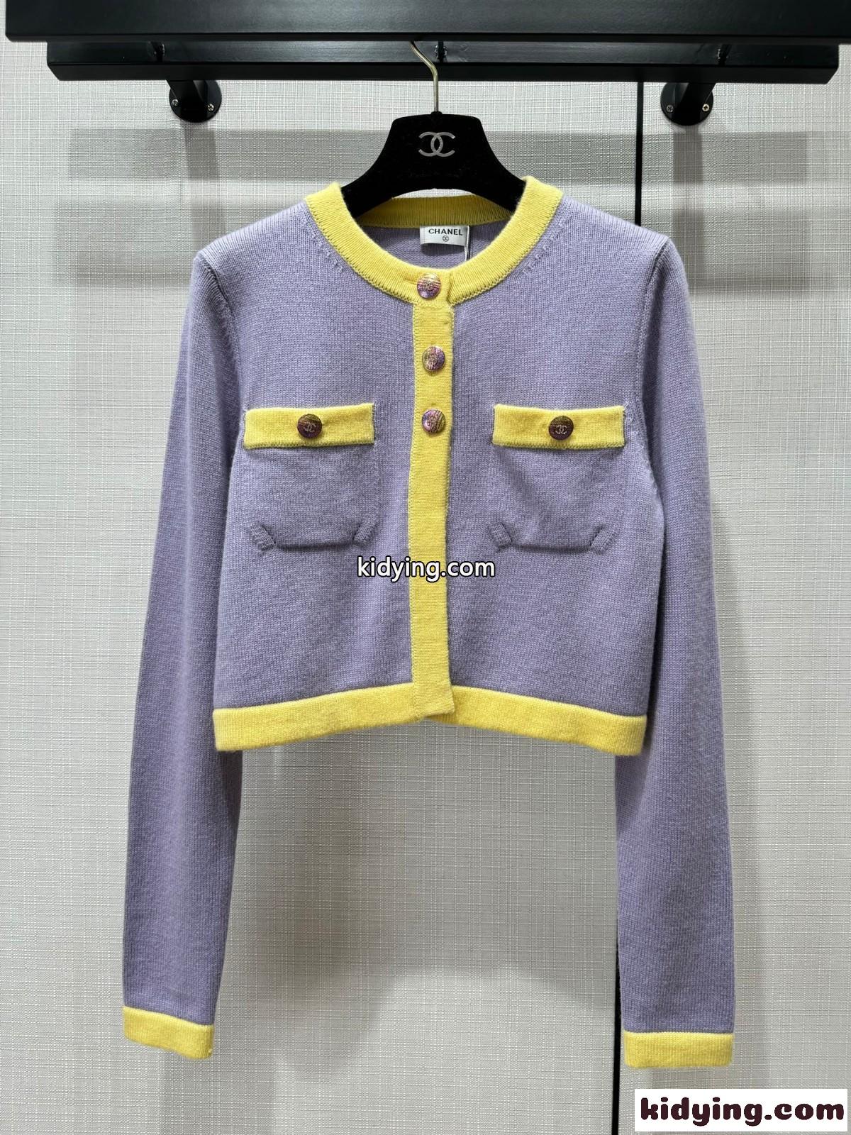 定番 可愛い 配色 シャネル ニット コピー レディース カーディガン-2