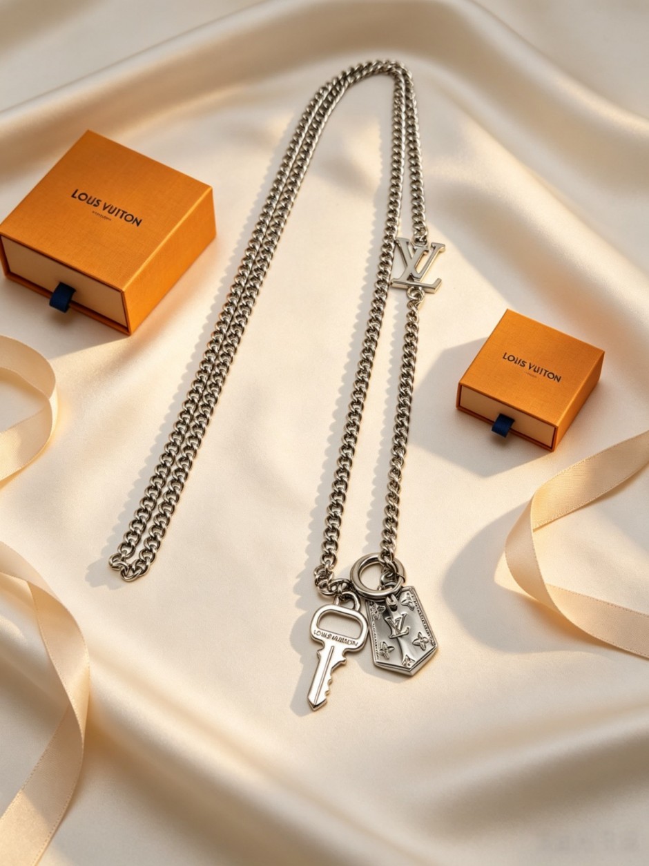 人気 おしゃれ ネックレス・LV タグ ルイヴィトン ネックレス 偽物 アクセサリー-1