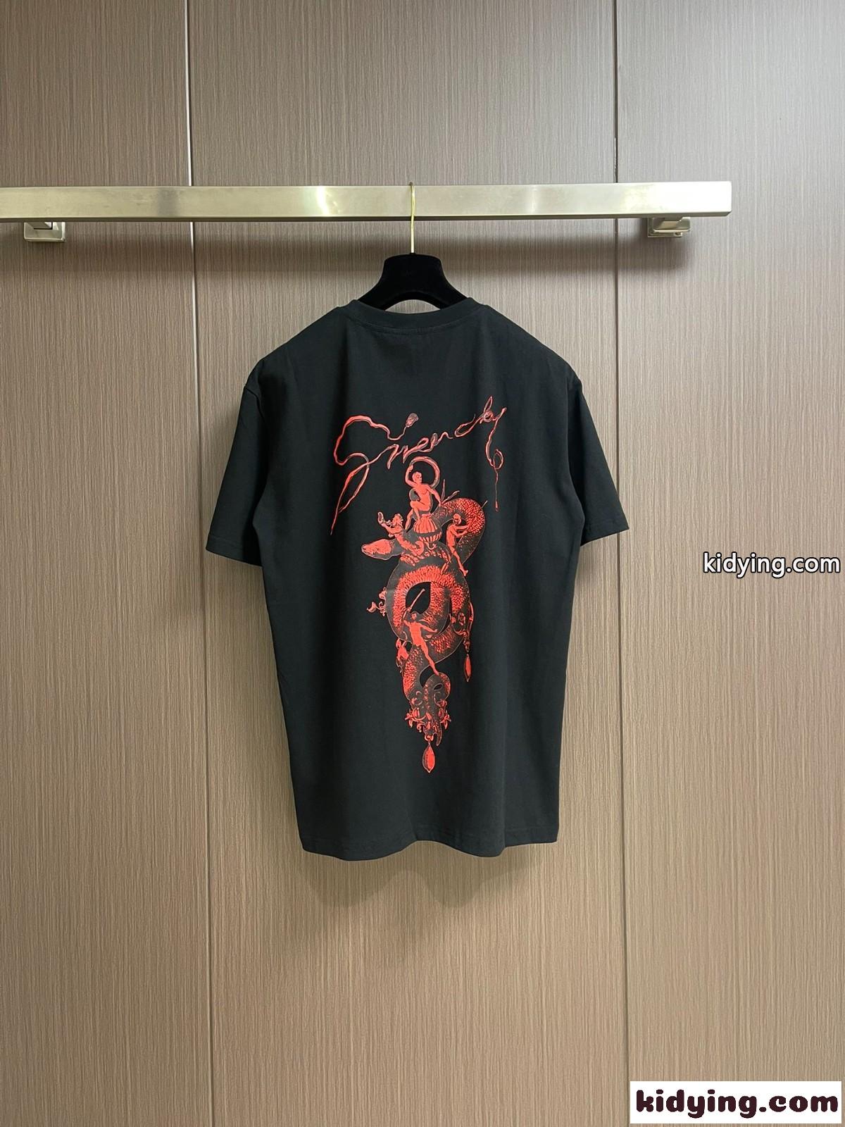 コットン シャンデリア＆スネークプリント Tシャツ ジバンシィ Tシャツ 偽物-1
