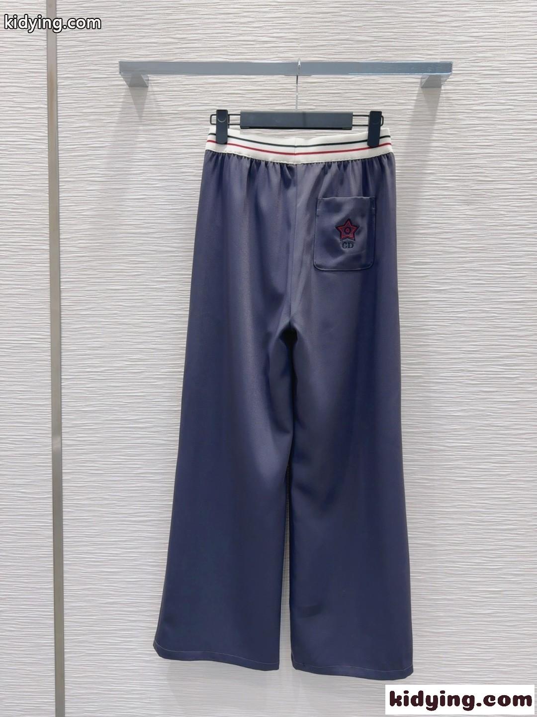 カジュアル ロゴウエスト ロングパンツ クリスチャン・ディオール パンツ コピー ネイビー-4