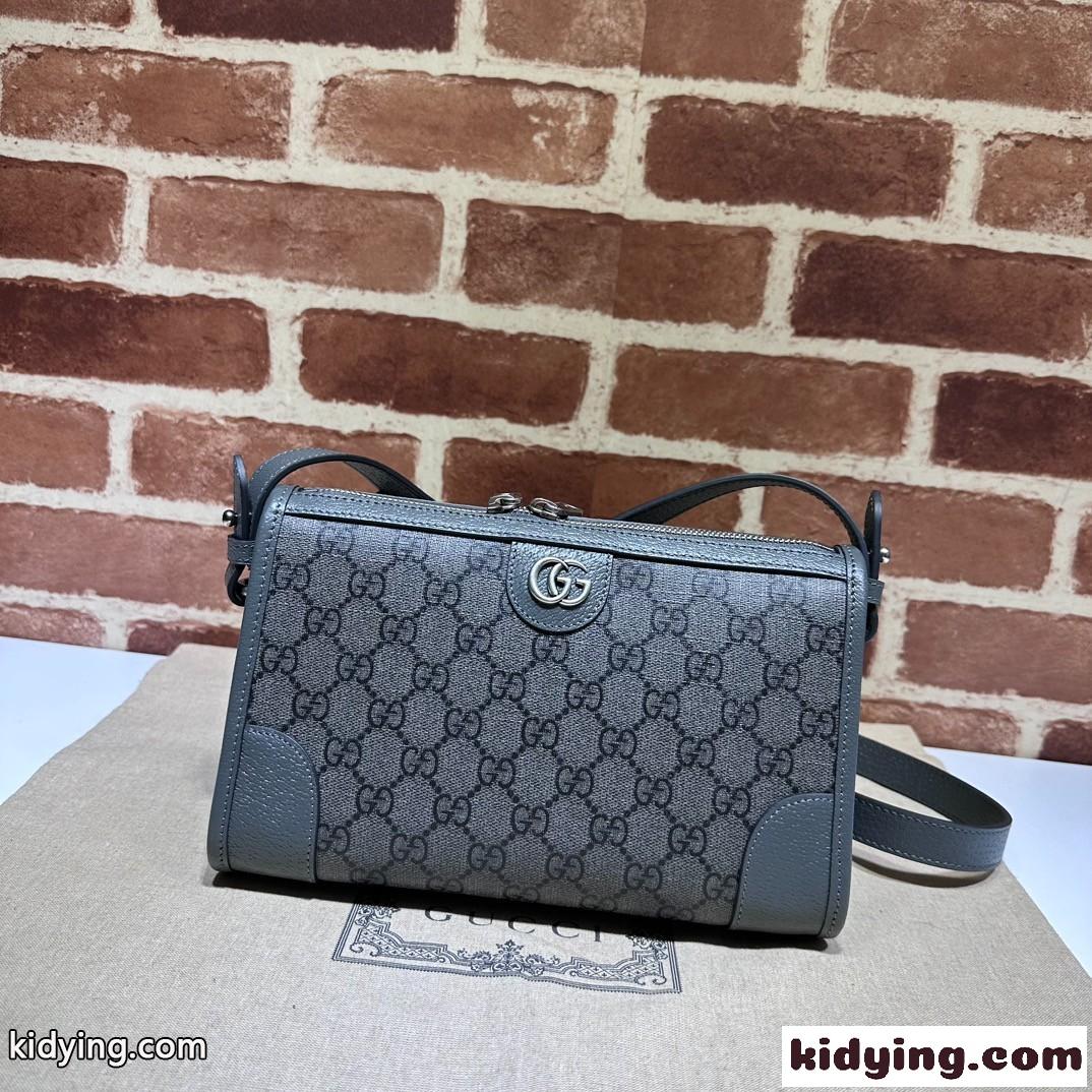 グッチ GUCCI オフィディア GGキャンバス×レザー GGメッセンジャー ショルダーバッグ コピー 752581 グレー-1
