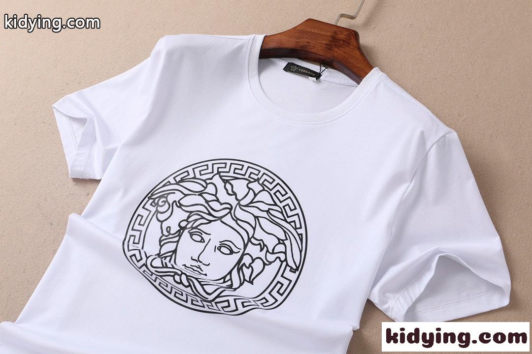 シンプル メドゥーサ プリント クルーネック ヴェルサーチェ 半袖Tシャツ コピー 着心地抜群 春夏 トップス-4