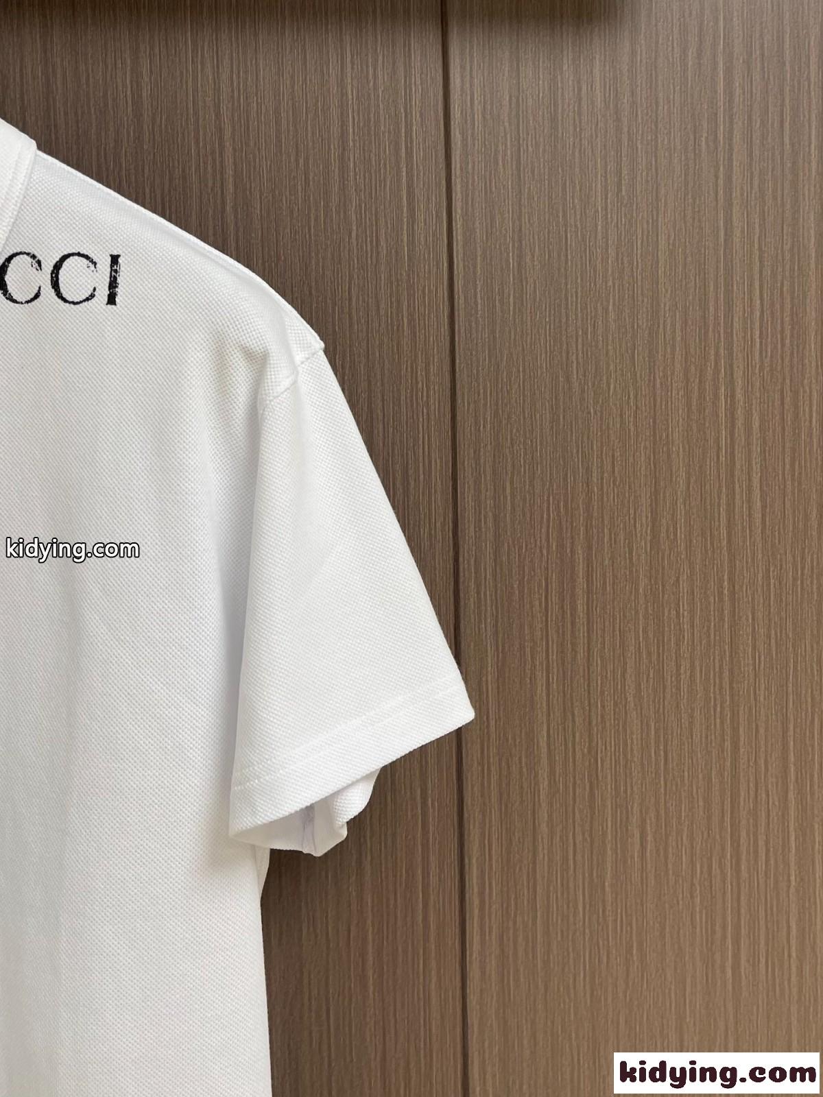 カジュアル 上品 ロゴプリント ポロシャツ グッチ Tシャツ コピー コットンピケ-2