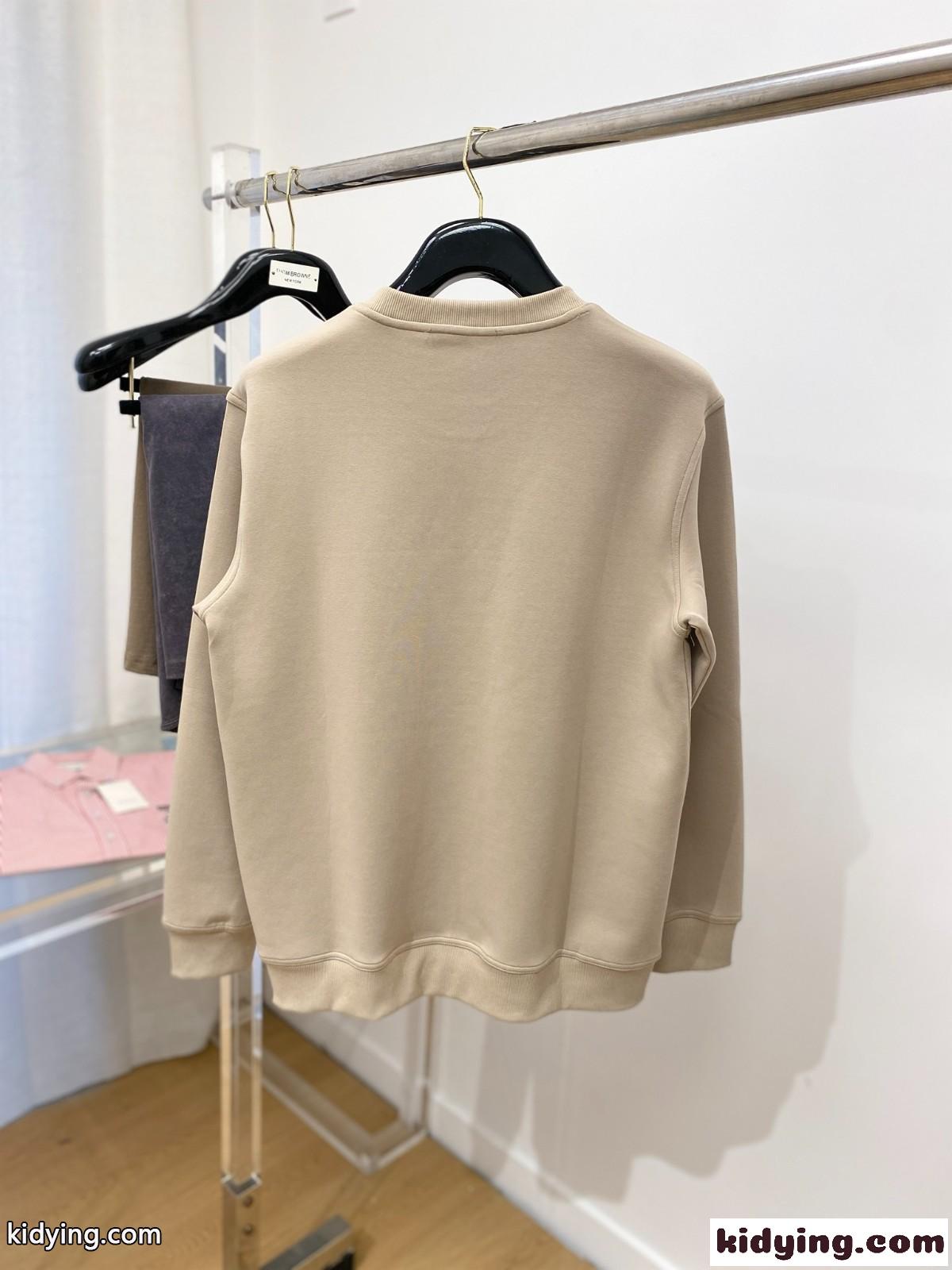 定番 カジュアル エルメス Tシャツ コピー クルーネック コットン スウェットシャツ ベージュ-3