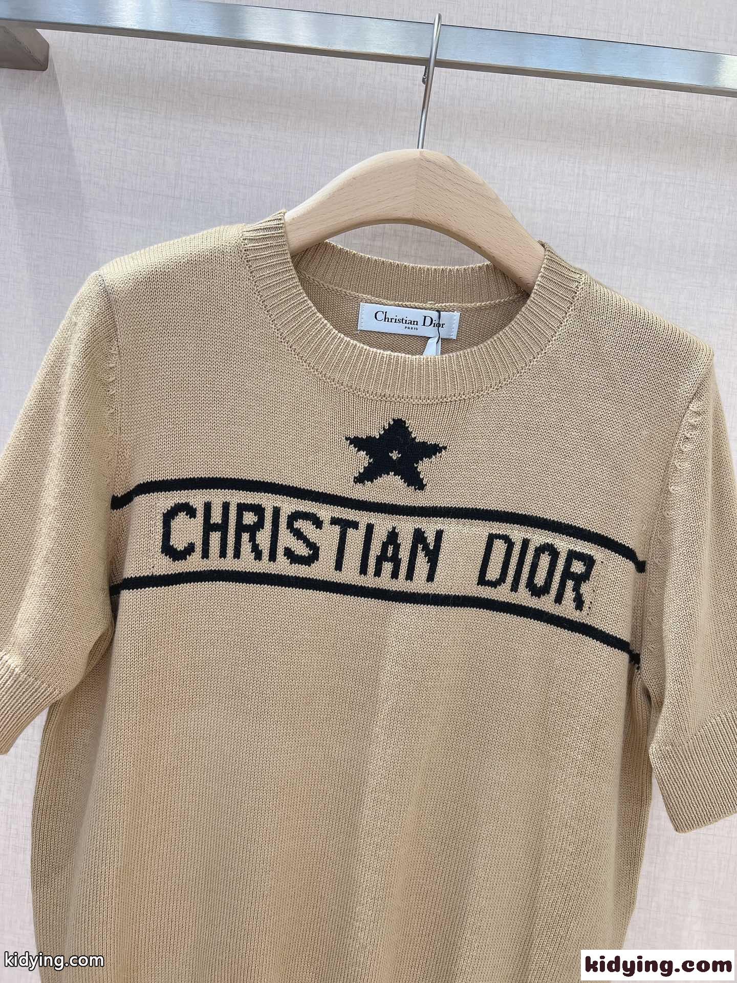 レディース 上品 クルーネック クリスチャン・ディオール ニット コピー 半袖 トップス-3