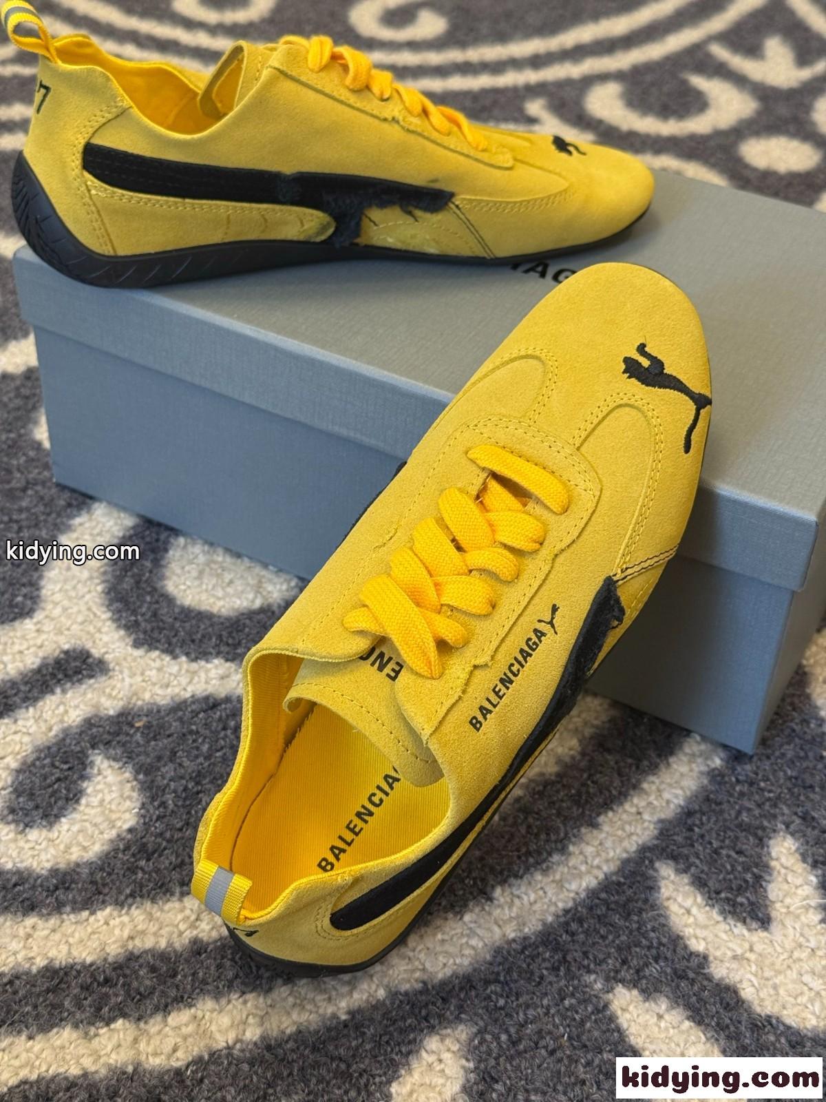 BALENCIAGA × PUMA スエード スピードキャット スニーカー スーパーコピー イエロー-2