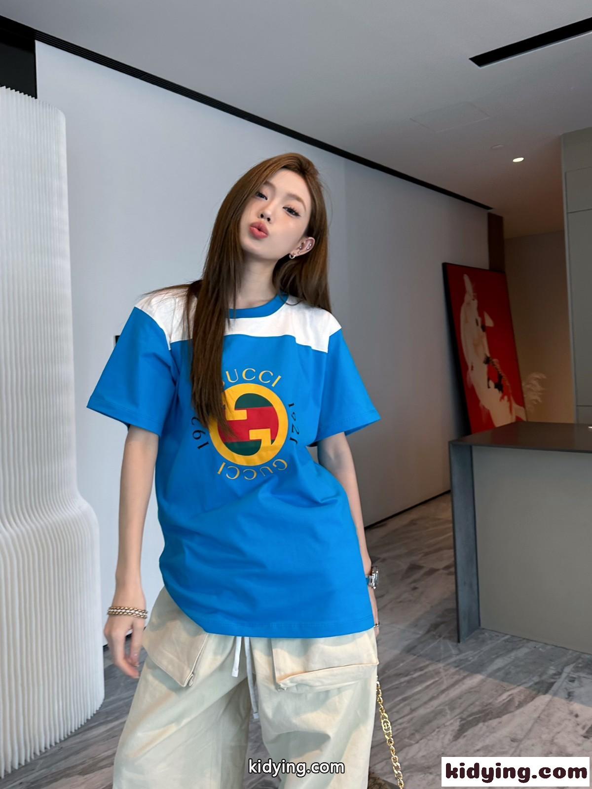 定番 おしゃれ ロゴ プリント クルーネック グッチ Tシャツ コピー 半袖 トップス-3