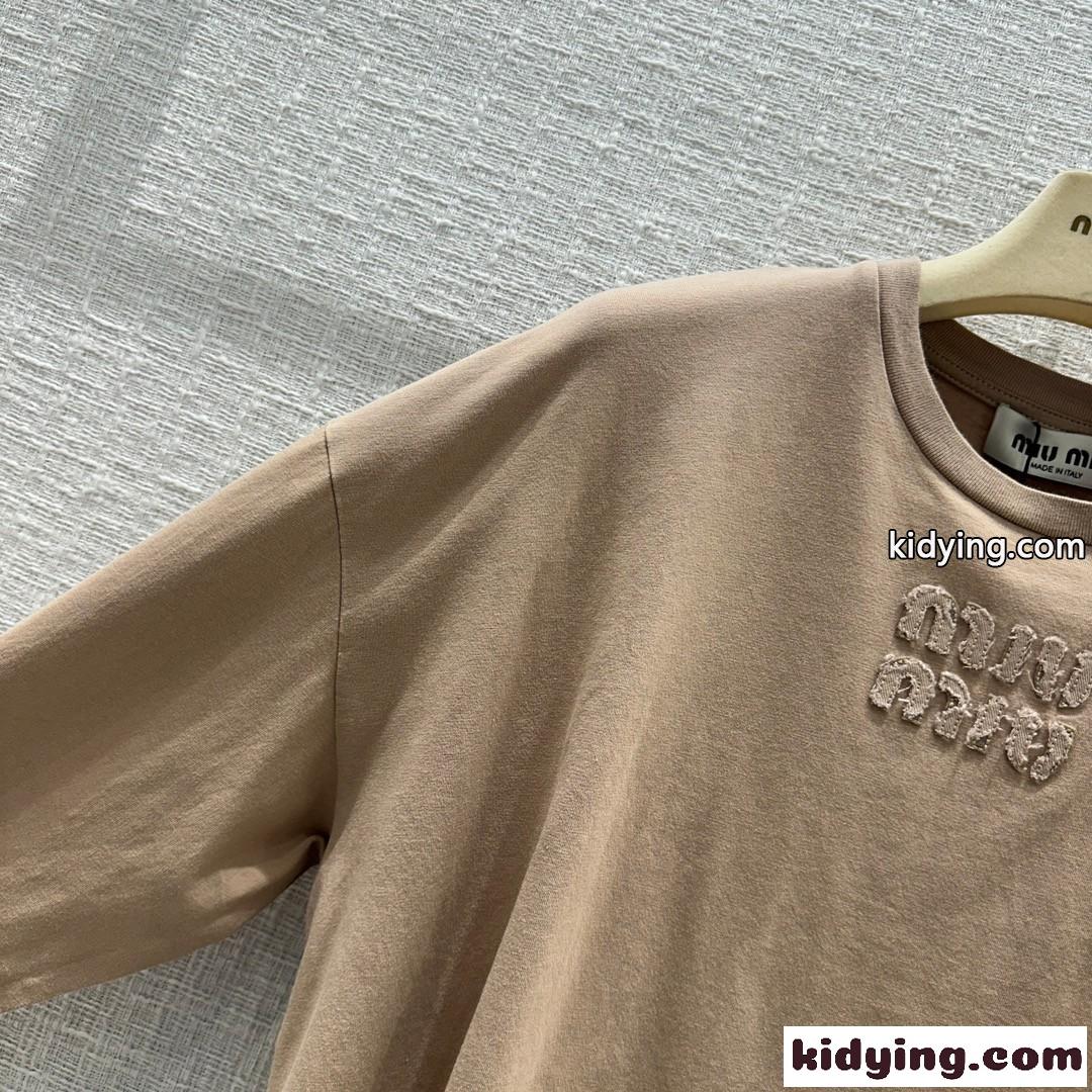 ミュウミュウ Tシャツ コピー レディース 定番 合わせやすい コットン 長袖Tシャツ-1