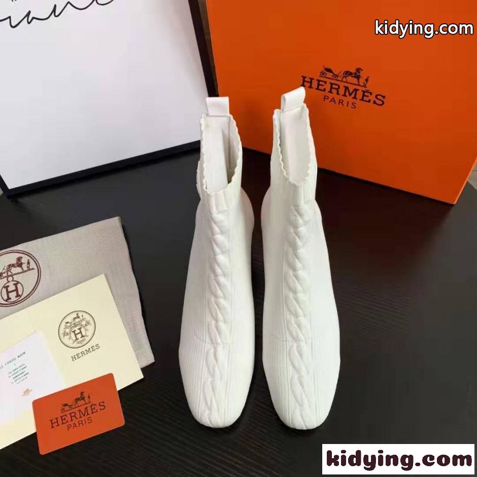 HERMES エルメス ジェナ ショートブーツ コピー アンクルブーツ ホワイト-1
