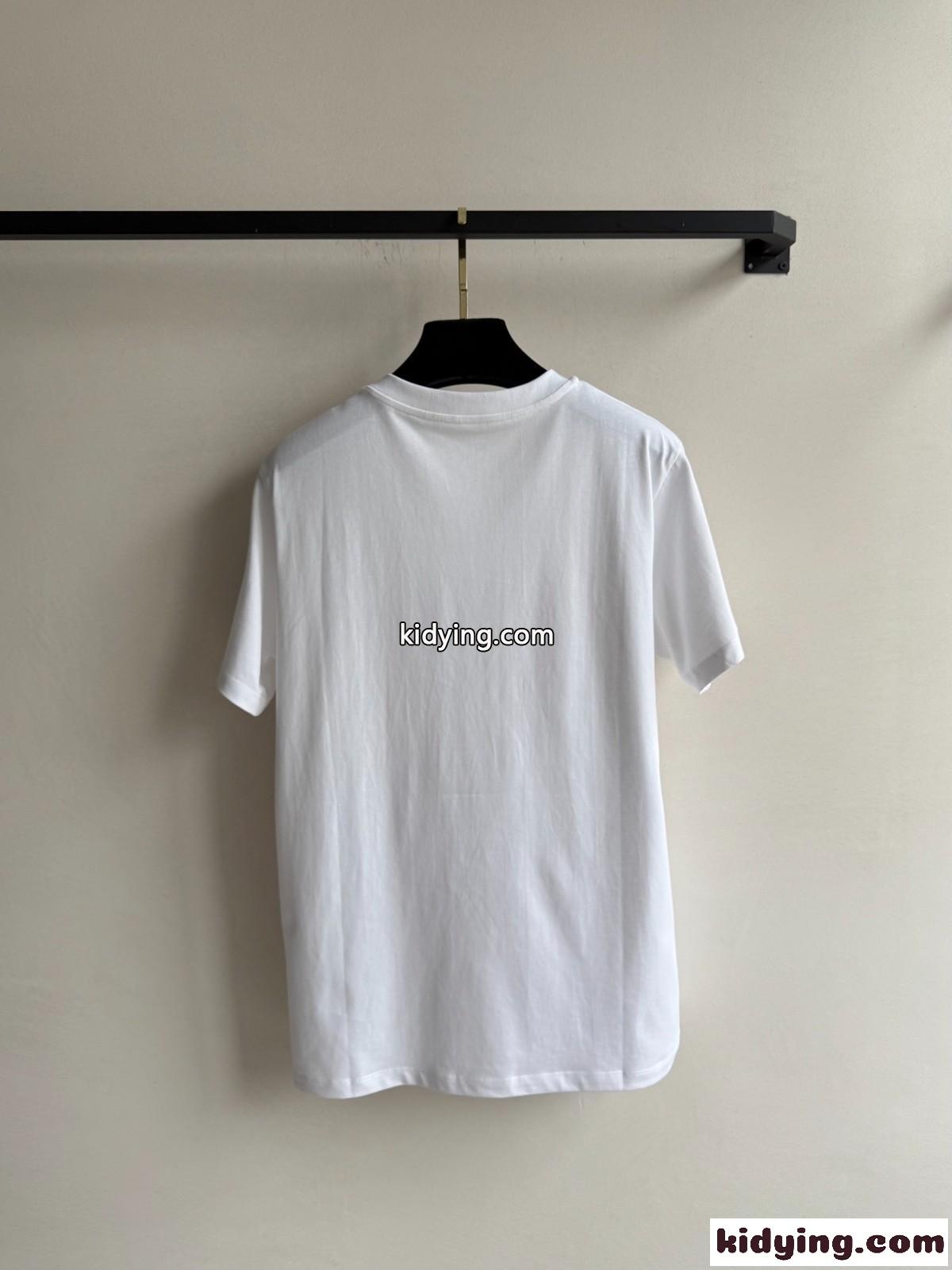 シンプル おしゃれ ロゴ入り 半袖Tシャツ バルマン Tシャツ コピー ホワイト-0