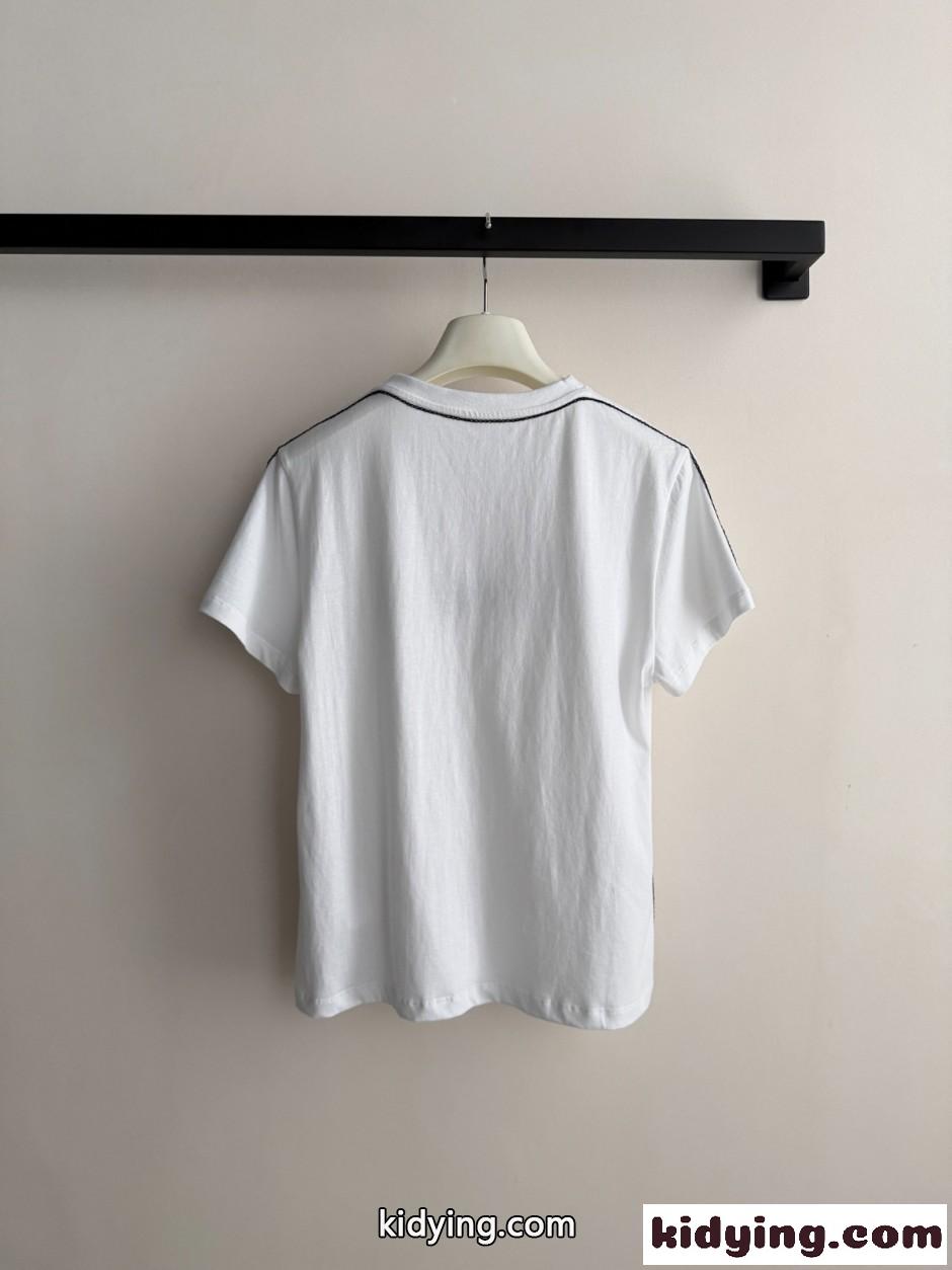 ベーシック 合わせやすい ロゴ入り 半袖Tシャツ ロエベ Tシャツ 偽物 ホワイト-1