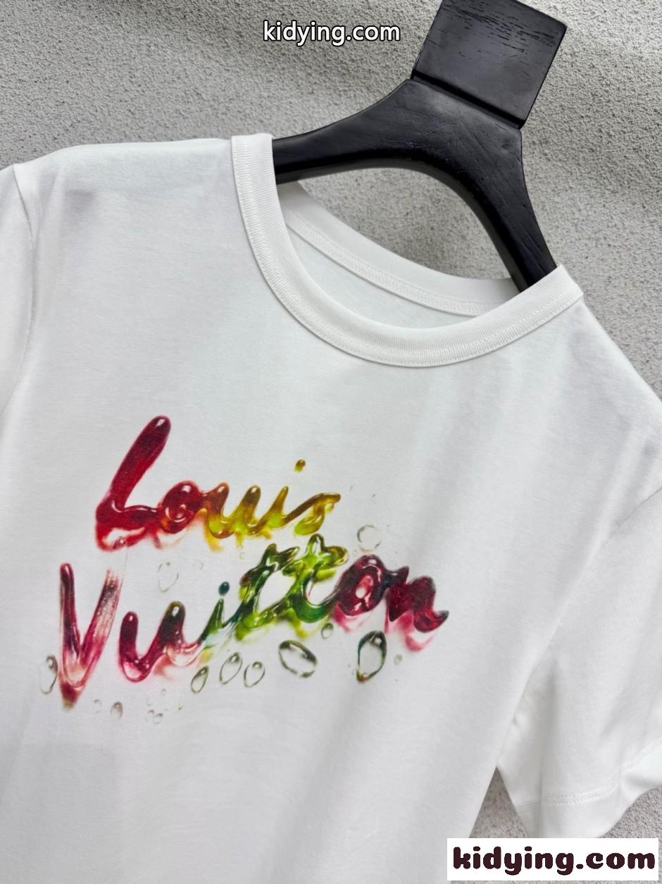 キャンディ シグネチャーTシャツ ルイ・ヴィトン Tシャツ コピー コットン-0
