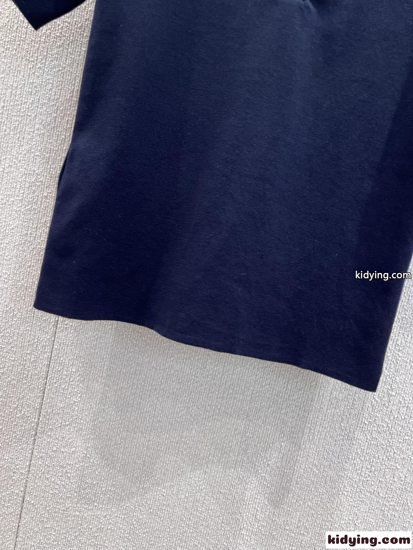定番 コットンニットポロシャツ モンクレール Tシャツ 偽物 ネイビー-3