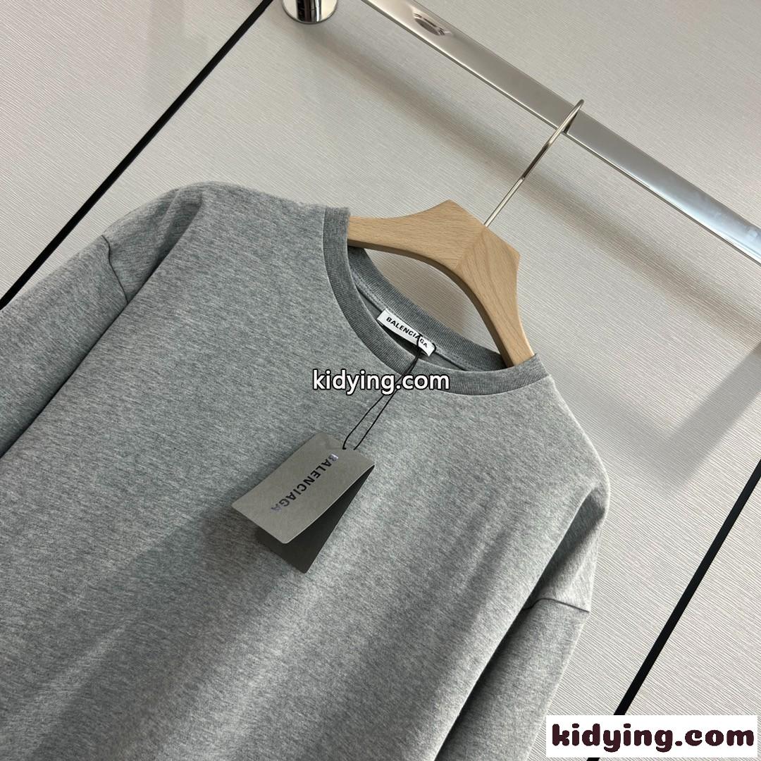 お洒落 切り替え クールネック 長袖 バレンシアガ Tシャツ コピー 重ね着風 レディース カジュアル ファッション-2