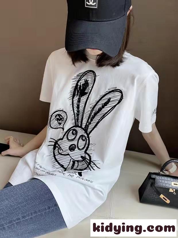可愛い 刺繍入り おしゃれ ゆったり 合わせやすい 人気 クールネック ミュウミュウ 半袖tシャツ コピー レディース-2