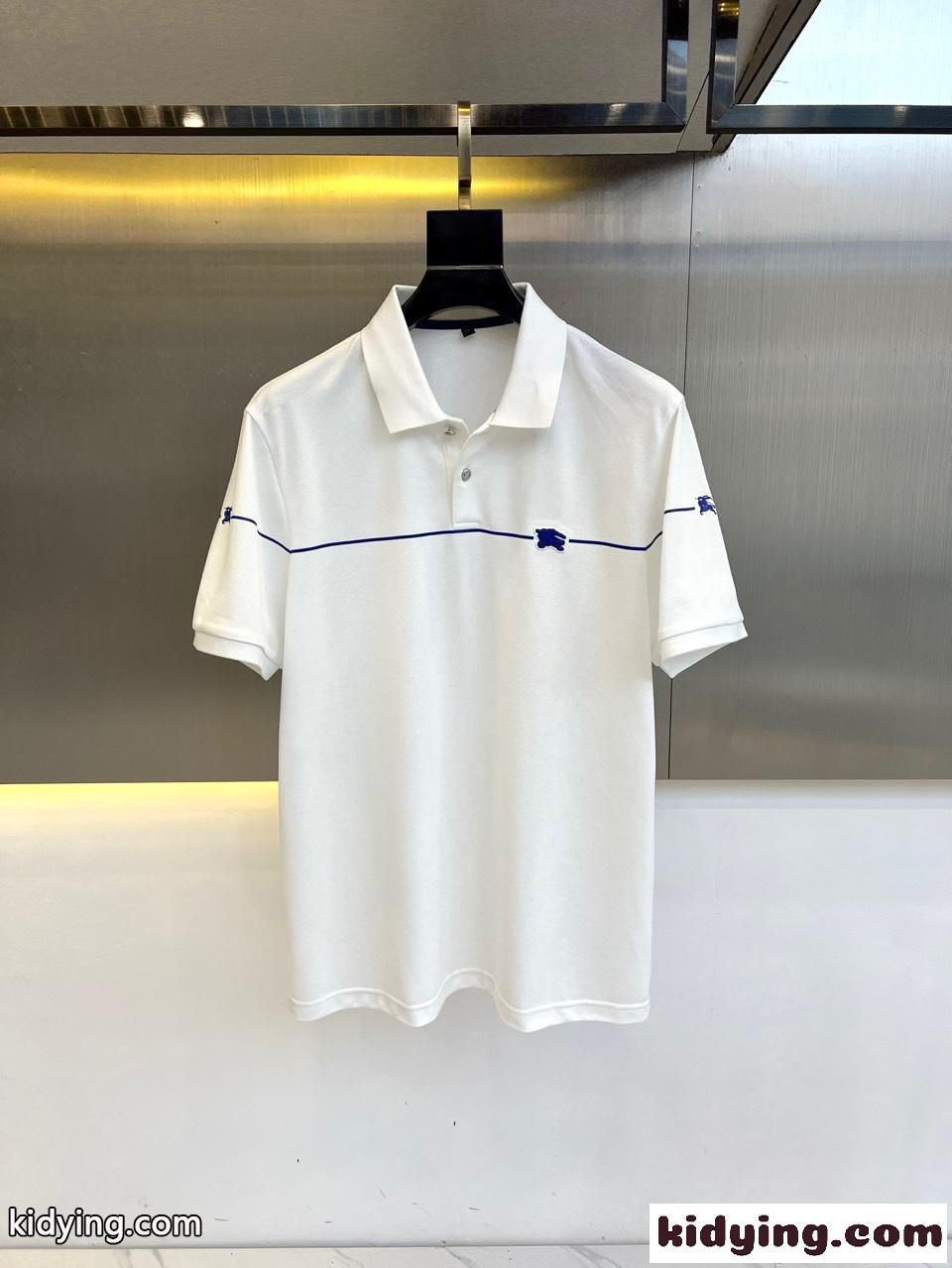 上品 カジュアル ピマコットン 半袖ポロシャツ バーバリー Tシャツ コピー ホワイト-0