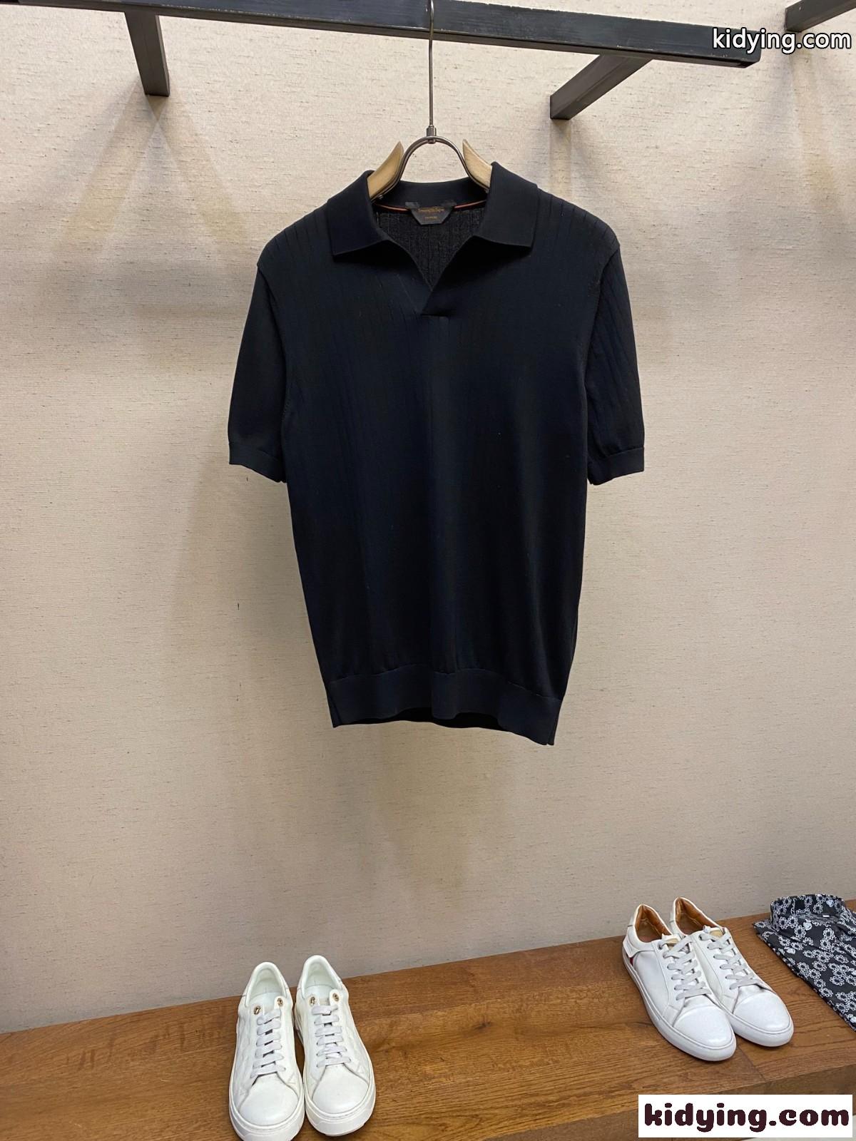 上品 コットン ニットポロシャツ エルメネジルド・ゼニア ニット コピー ブラック-1