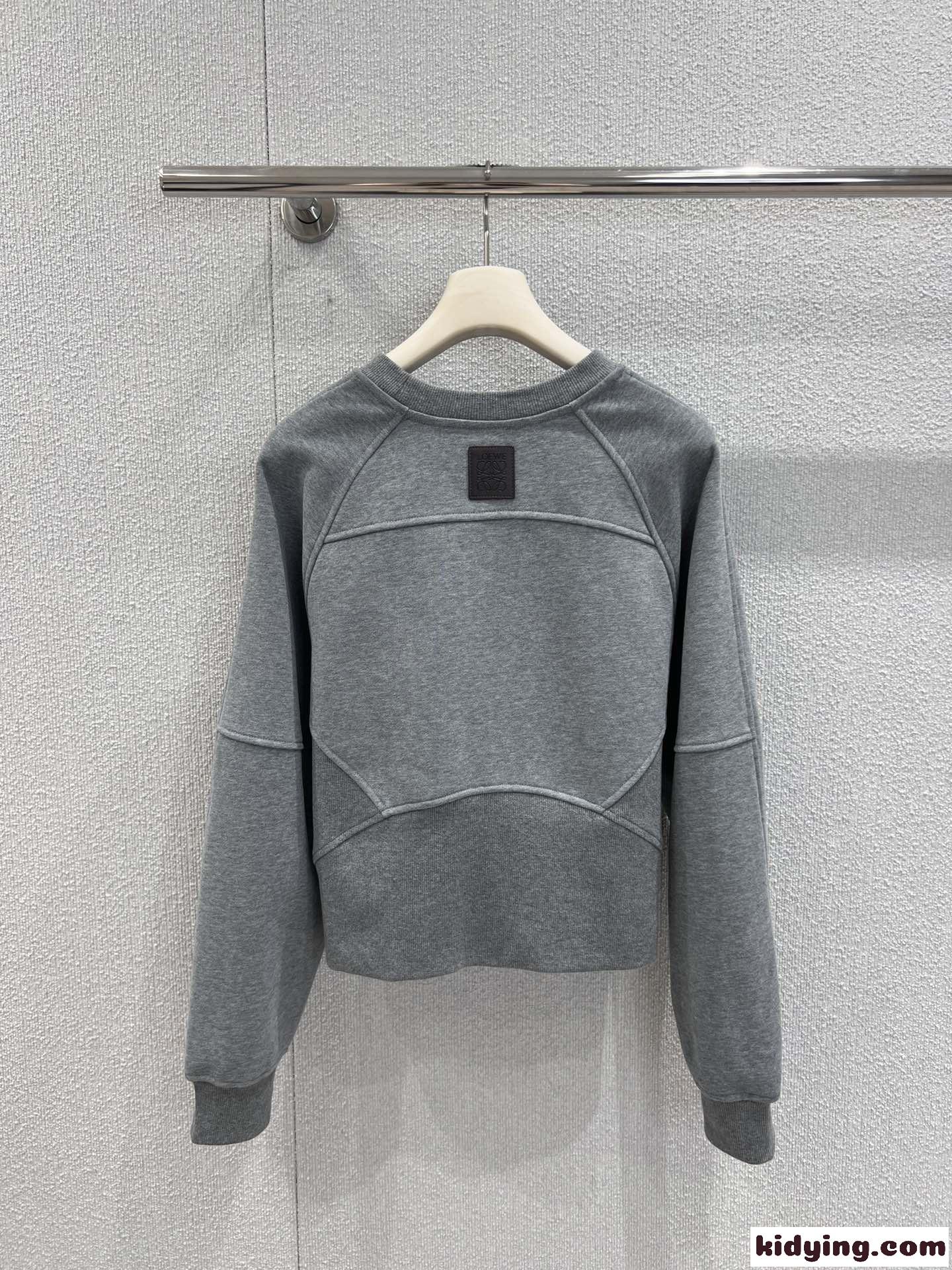 カジュアル クロップド スウェットシャツ ロエベ Tシャツ コピー グレー-2