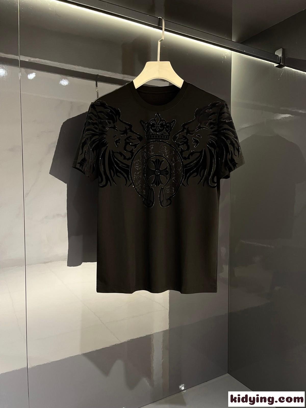 クロムハーツ tシャツ コピー 半袖 トップス おしゃれ カジュアル 着心地抜群 クルーネック ロゴ-1