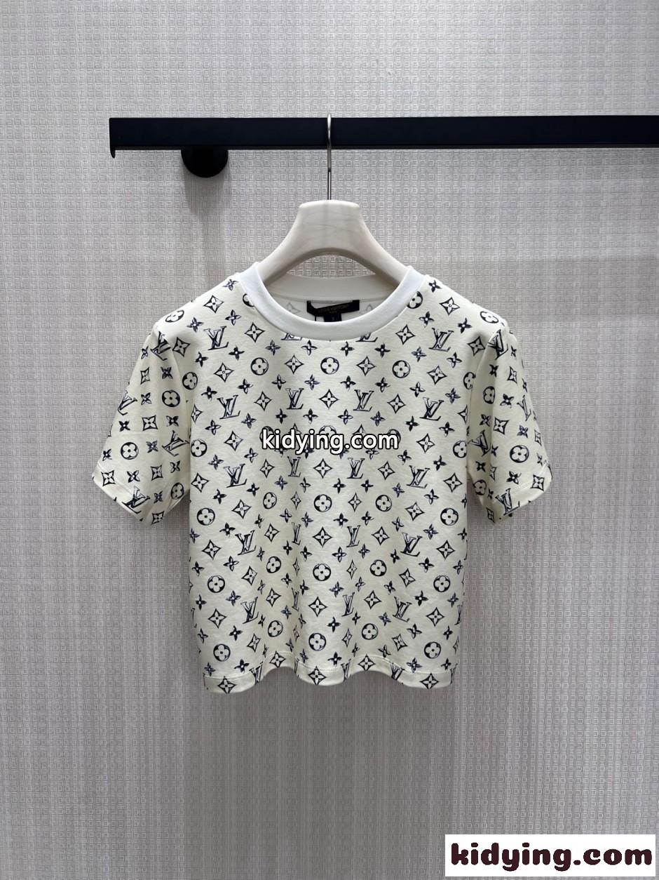 クローム モノグラム クロップ トップ ルイ・ヴィトン Tシャツ コピー 半袖Tシャツ-0
